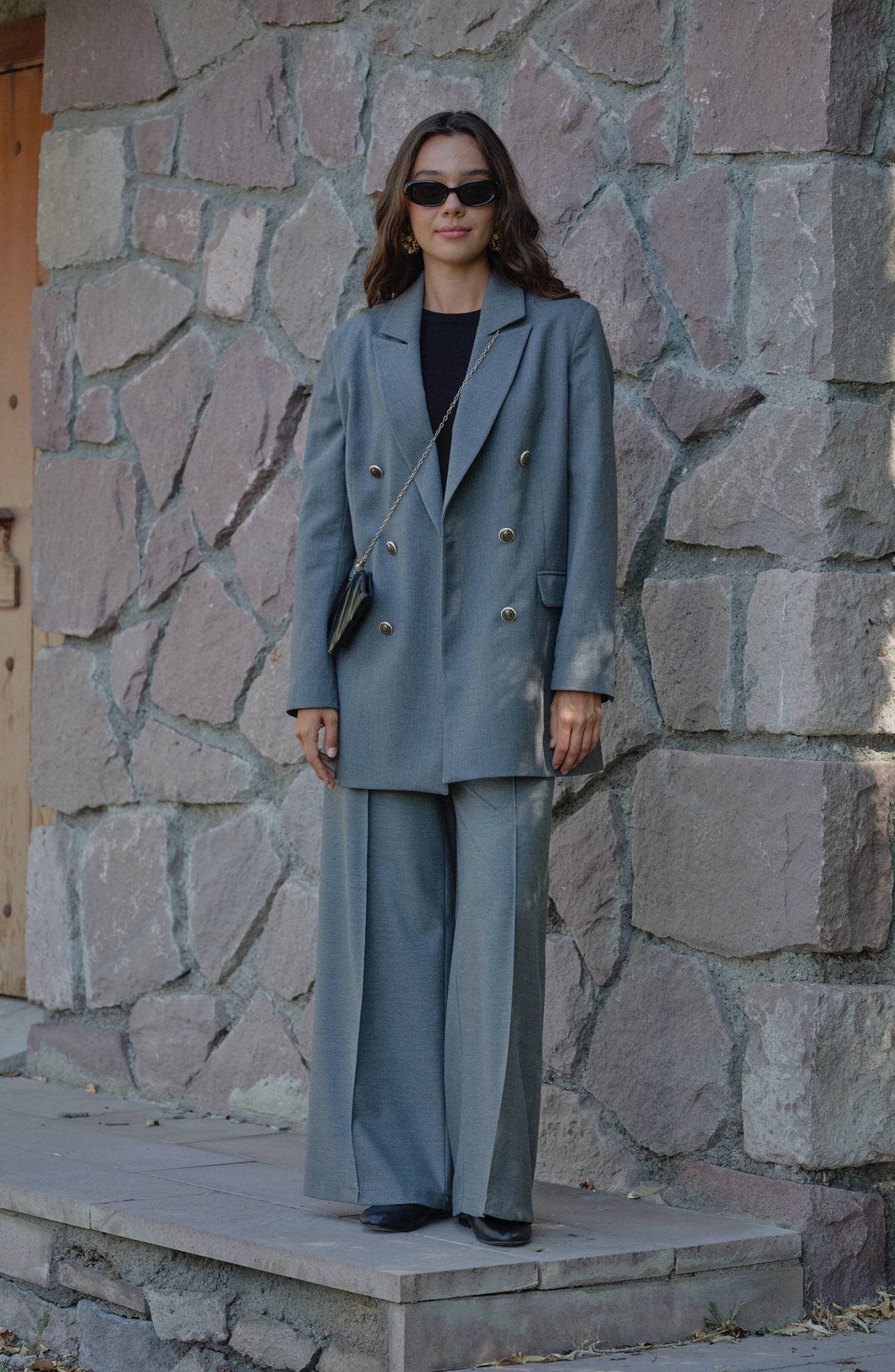 Gabardin Gri Dad Ceket - Fatma Atasoy