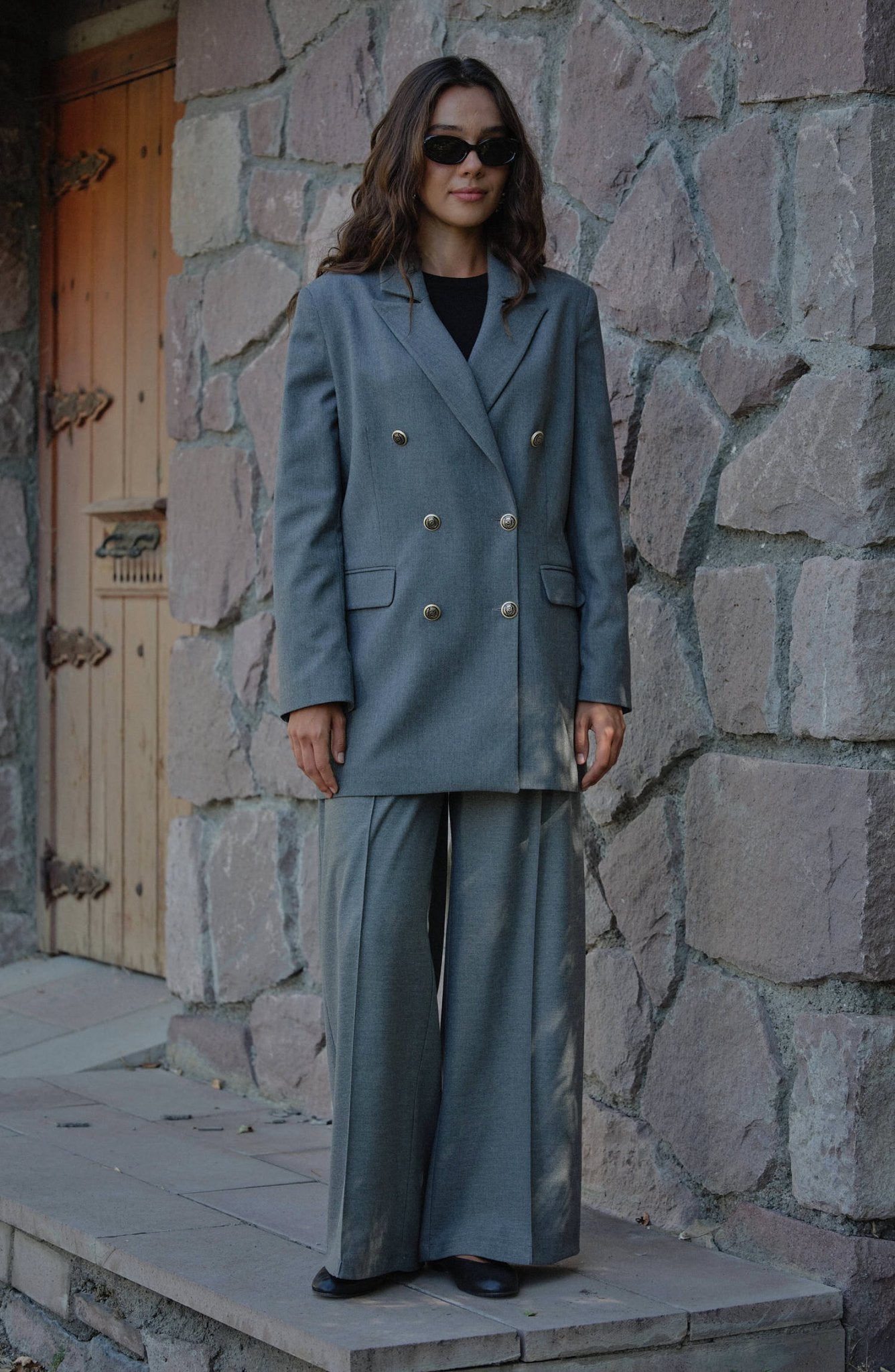 Gabardin Gri Dad Ceket - Fatma Atasoy