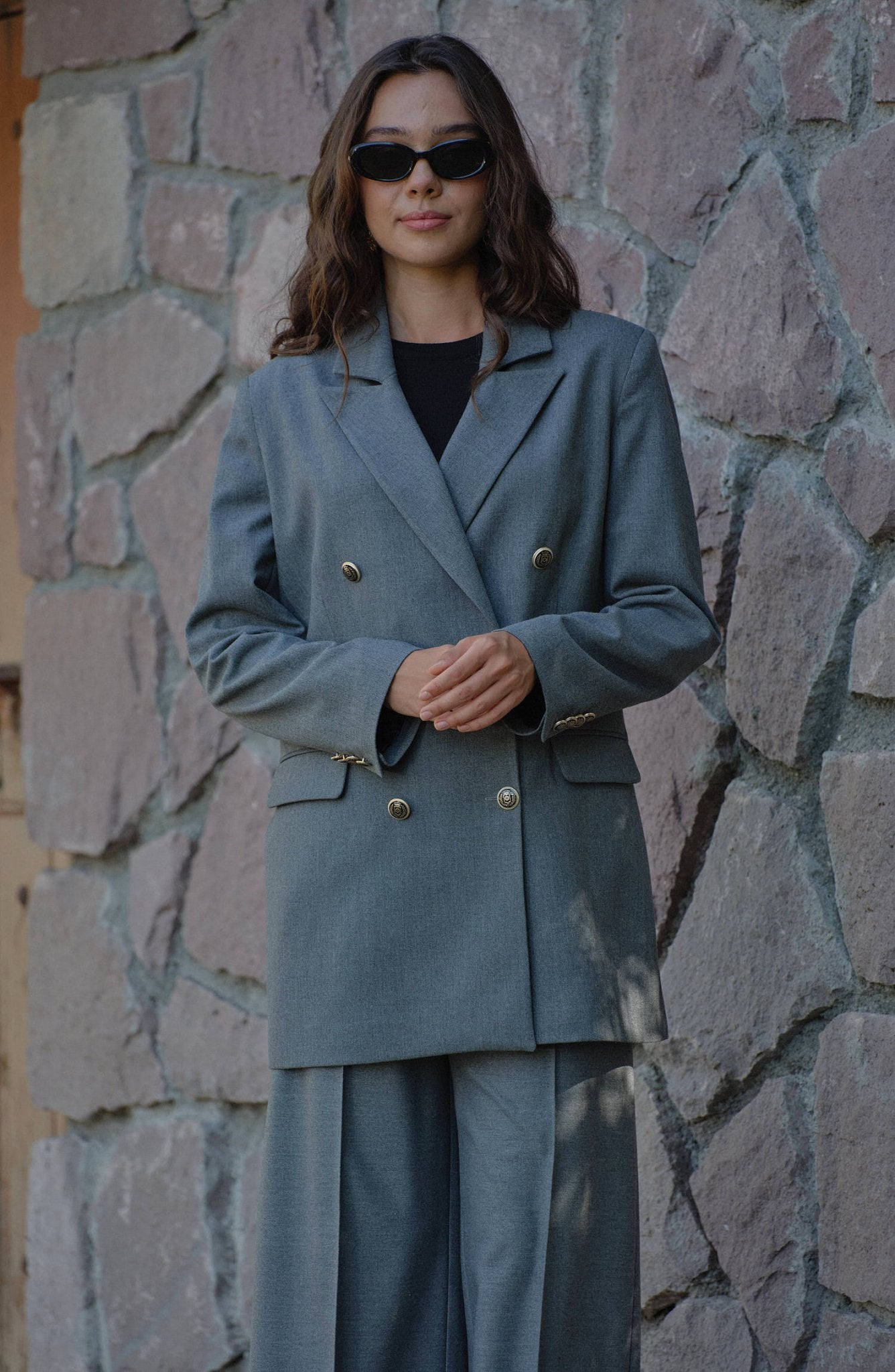 Gabardin Gri Dad Ceket - Fatma Atasoy