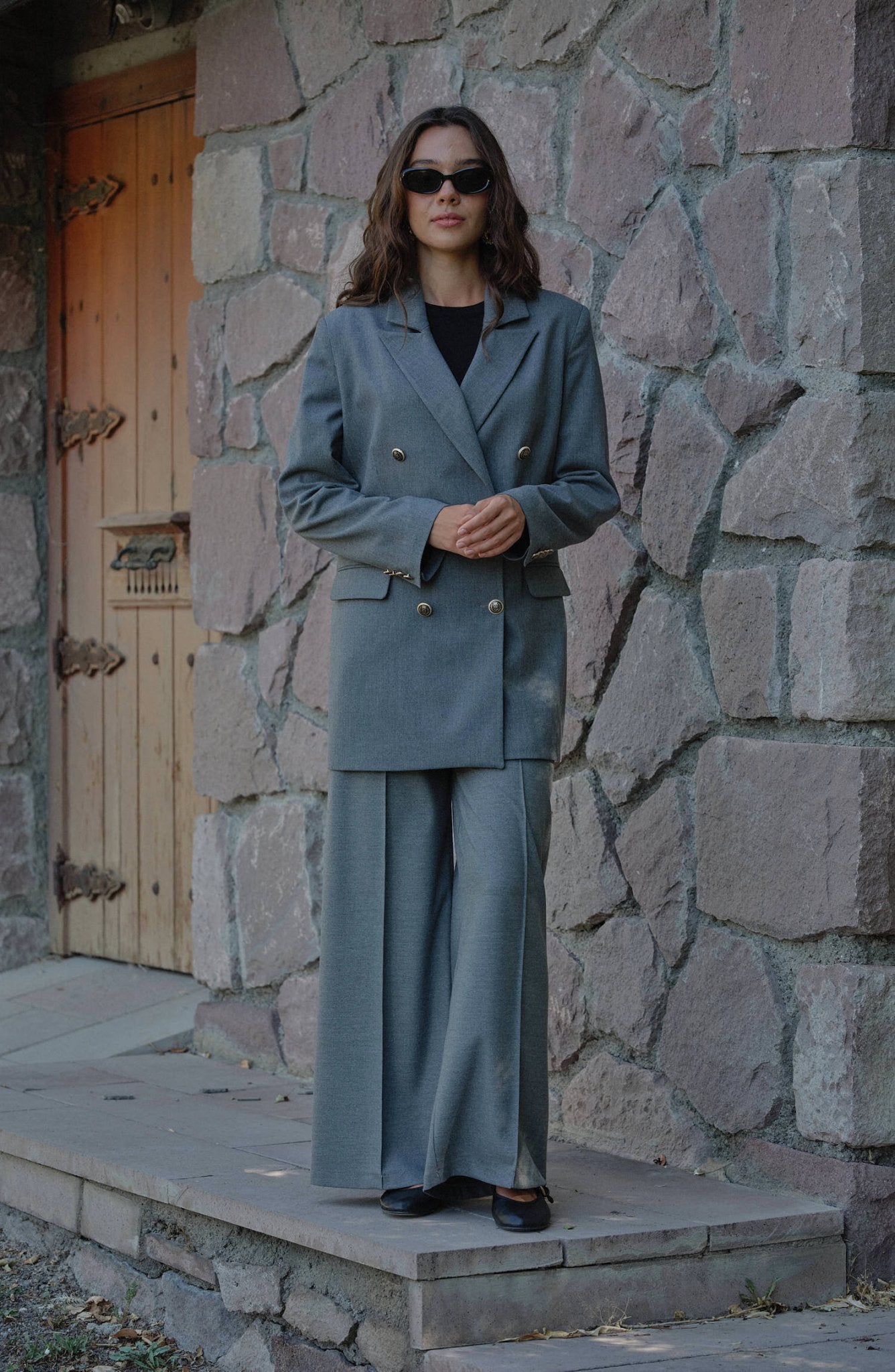 Gabardin Gri Dad Ceket - Fatma Atasoy