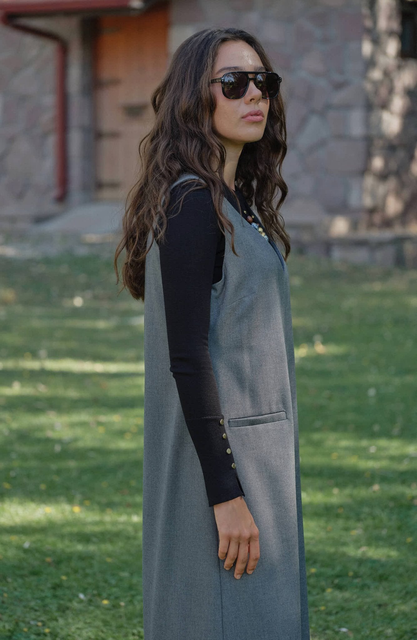 Gabardin Gri Jile - Fatma Atasoy