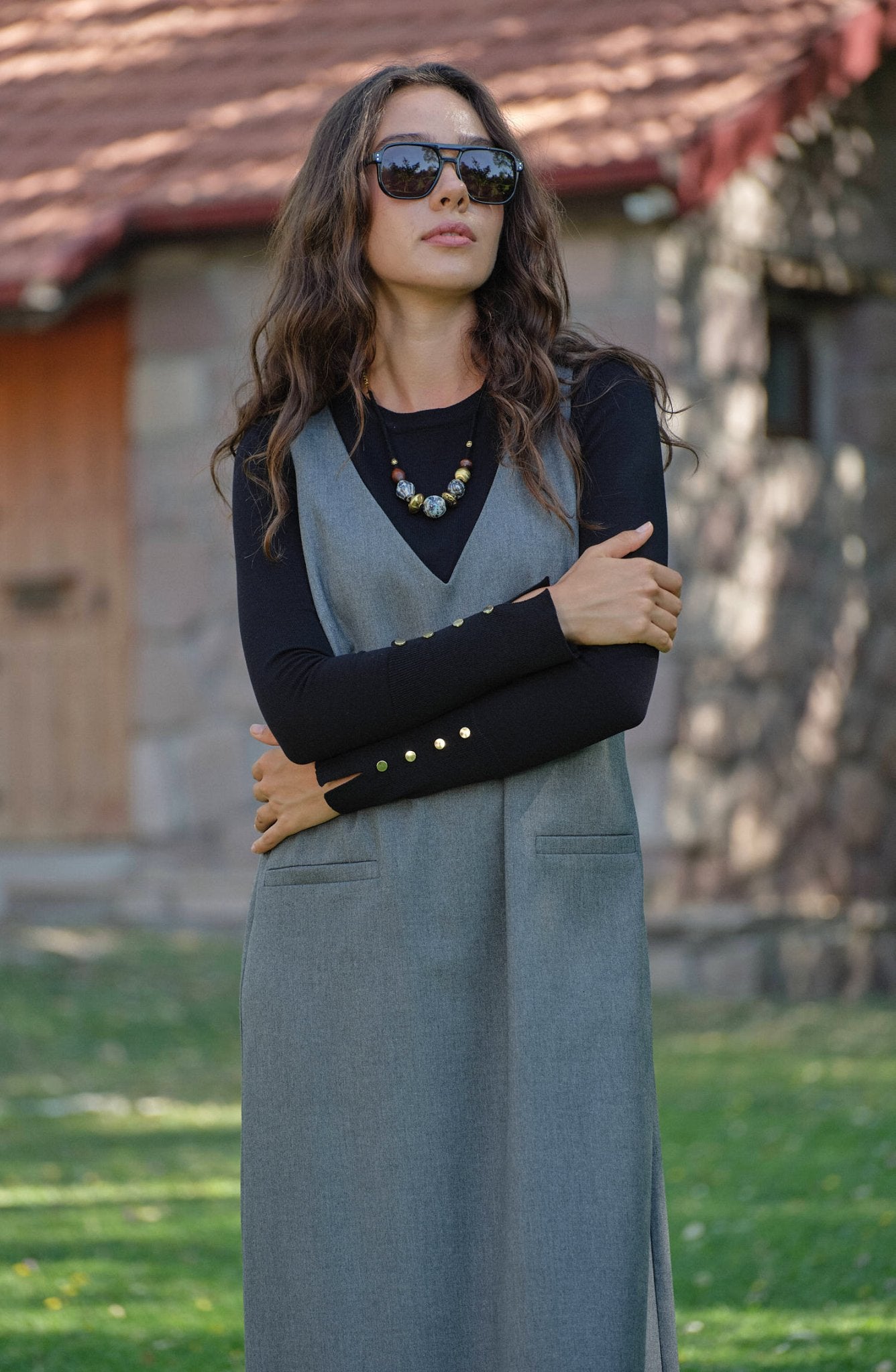 Gabardin Gri Jile - Fatma Atasoy