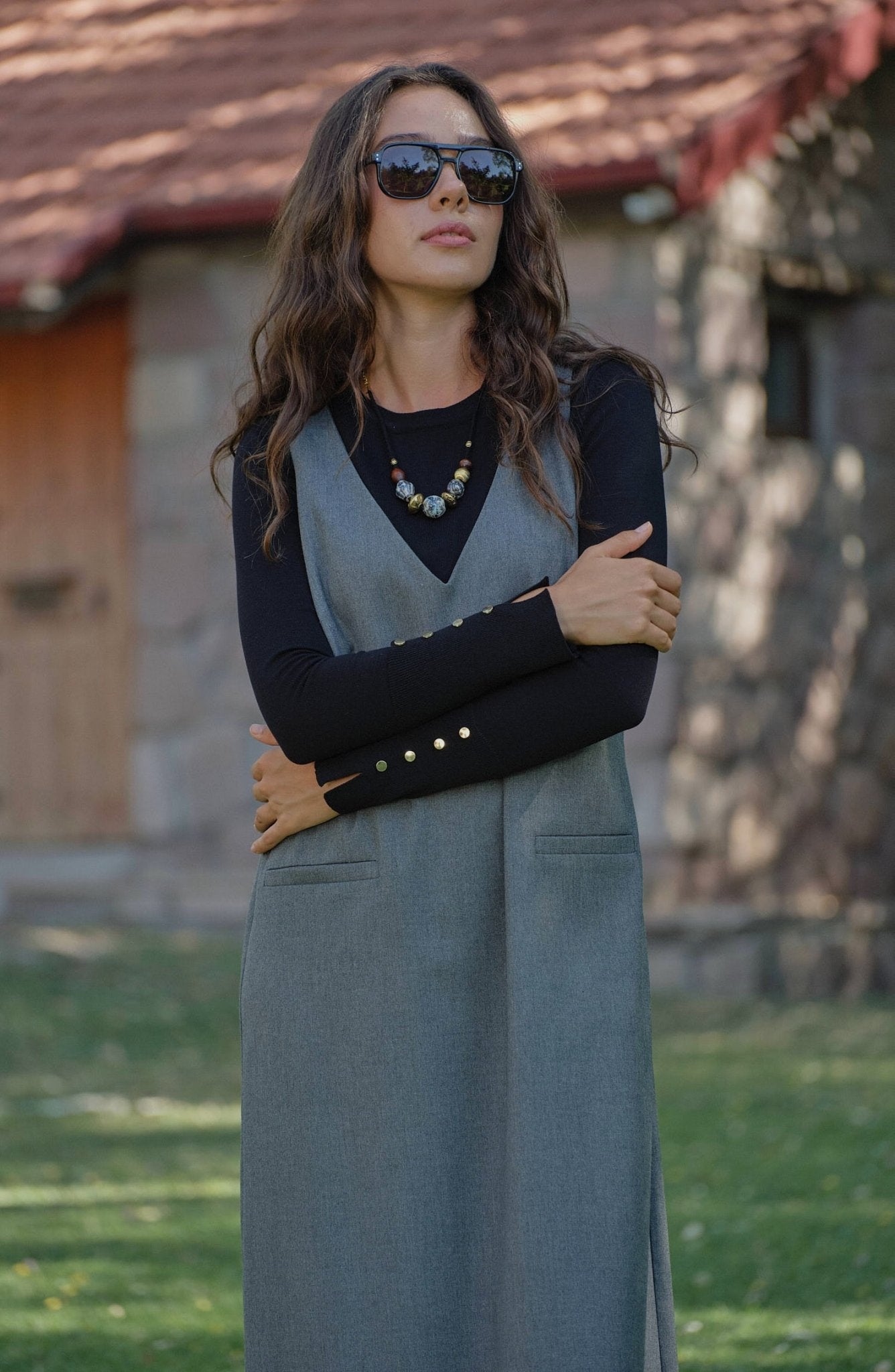 Gabardin Gri Jile - Fatma Atasoy