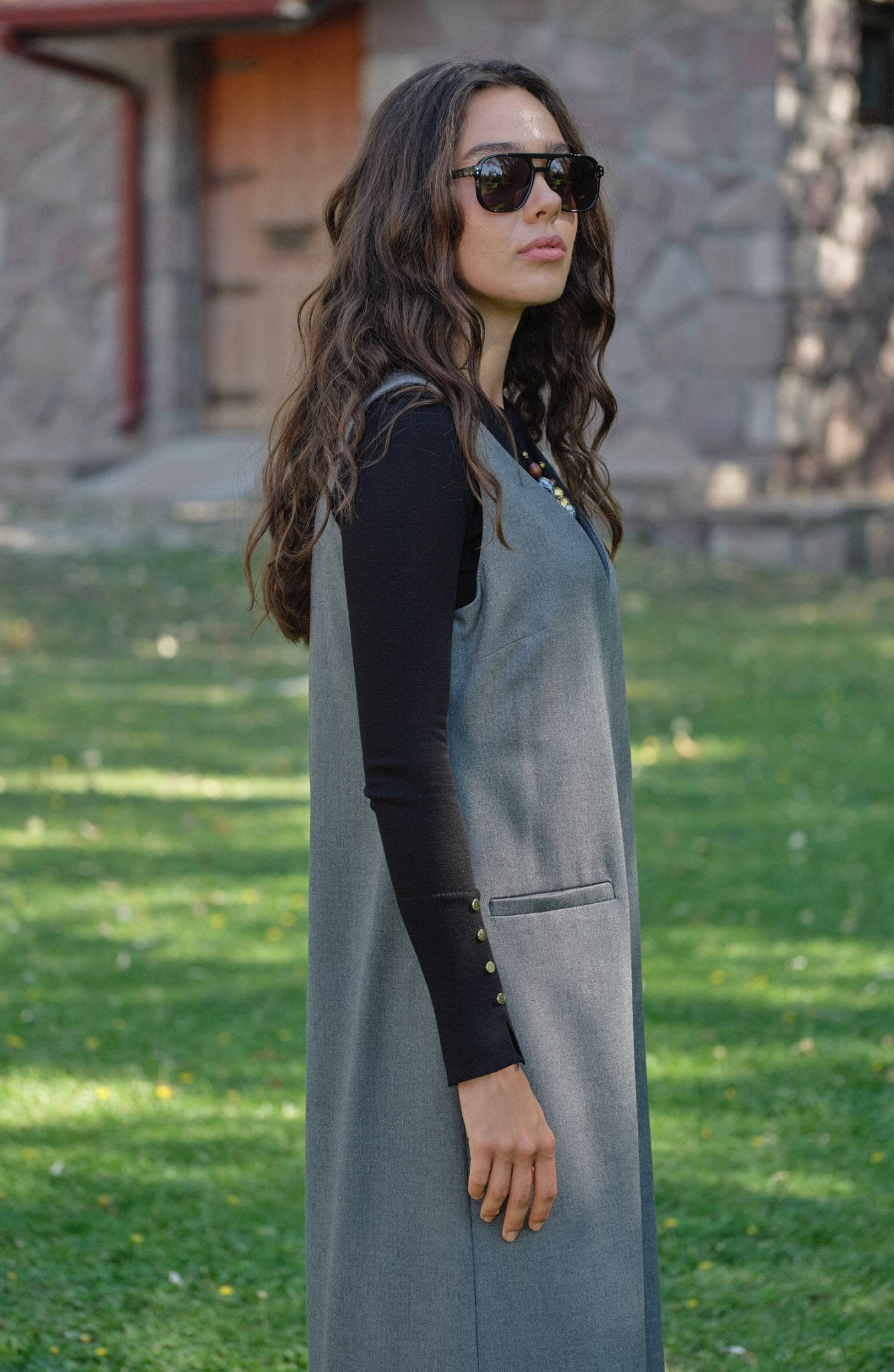 Gabardin Gri Jile - Fatma Atasoy