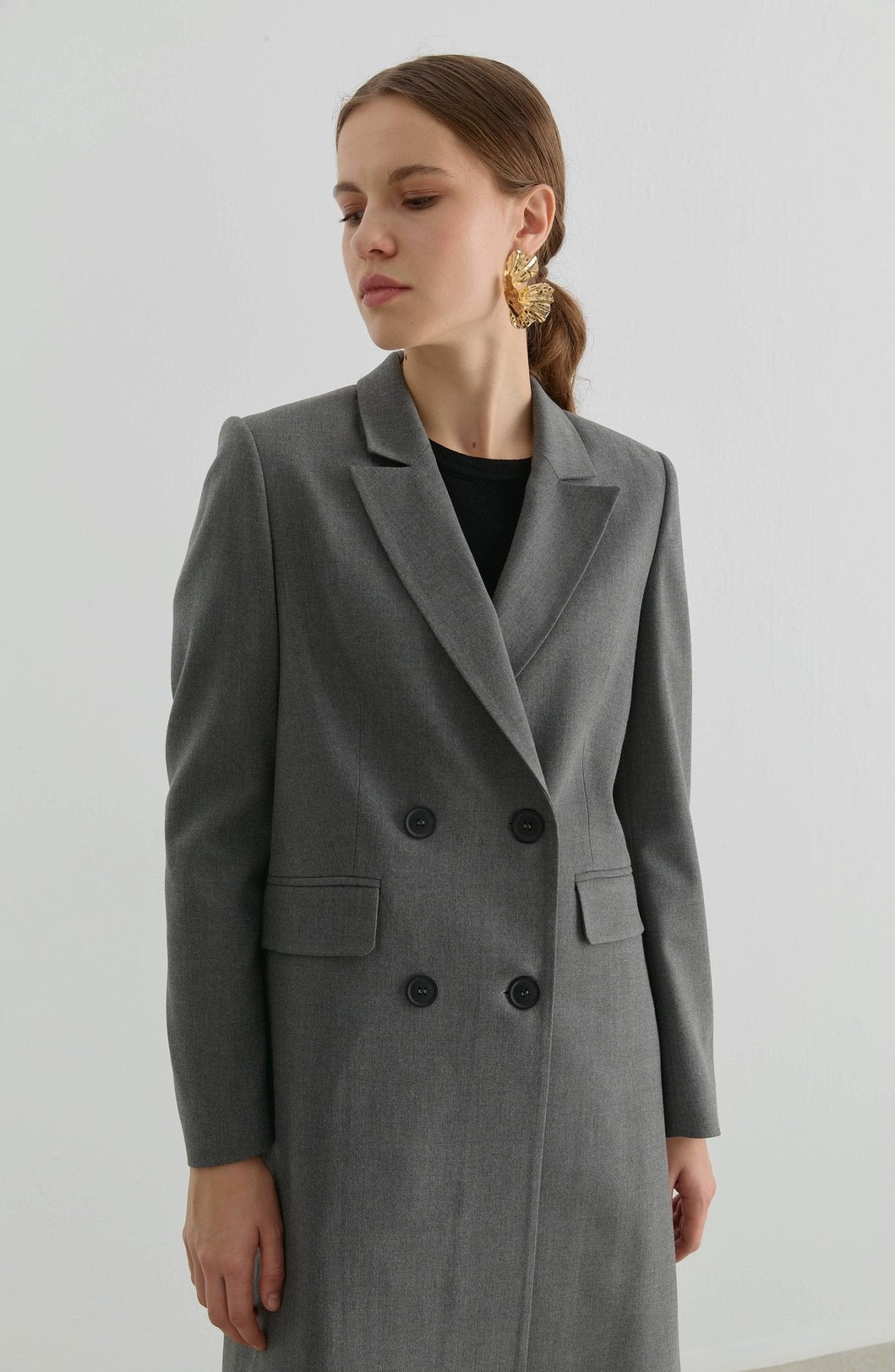 Gabardin Gri Palazzo Ceket - Fatma Atasoy