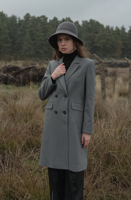 Gabardin Gri Palazzo Ceket - Fatma Atasoy