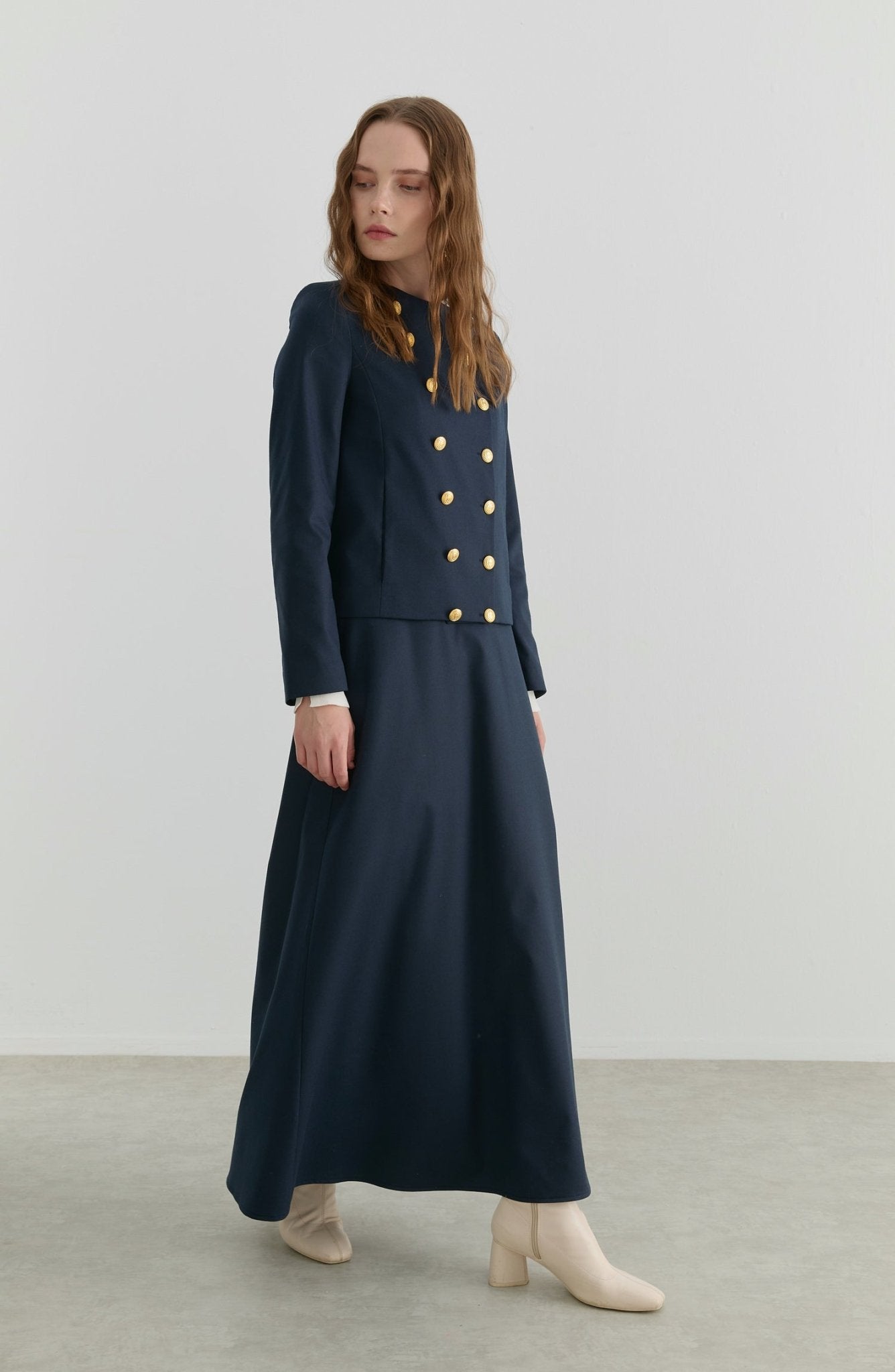 Gabardin Lacivert Ceket Etek Takım - Fatma Atasoy