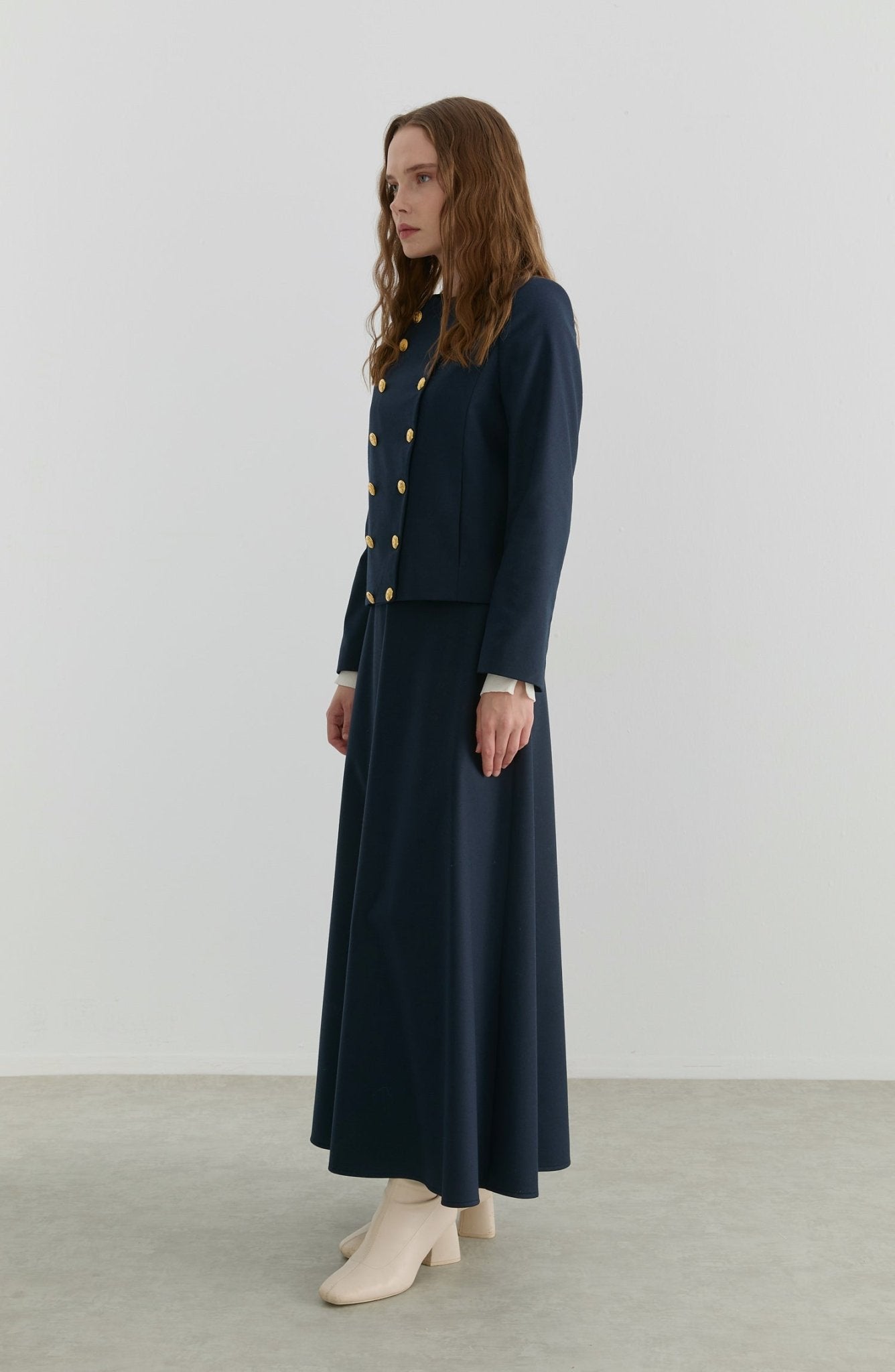 Gabardin Lacivert Ceket Etek Takım - Fatma Atasoy