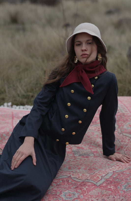 Gabardin Lacivert Ceket Etek Takım - Fatma Atasoy