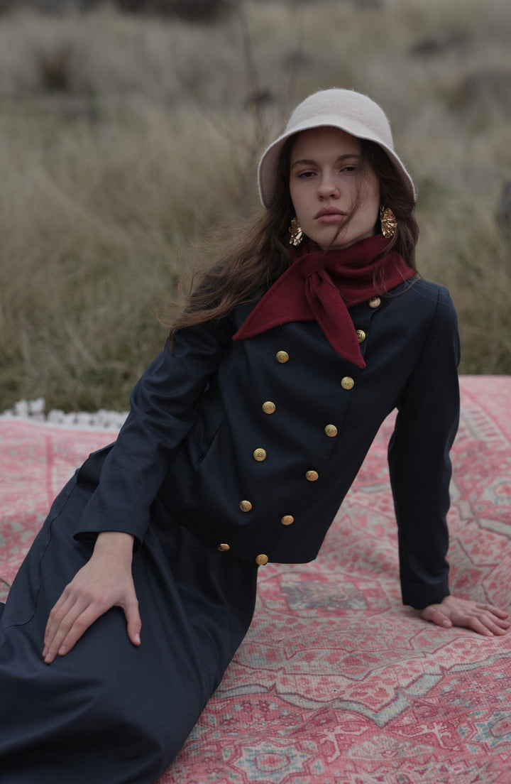 Gabardin Lacivert Ceket Etek Takım - Fatma Atasoy