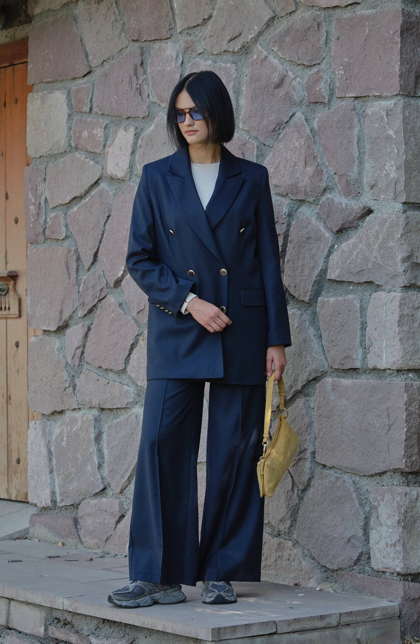 Gabardin Lacivert Dad Ceket - Fatma Atasoy