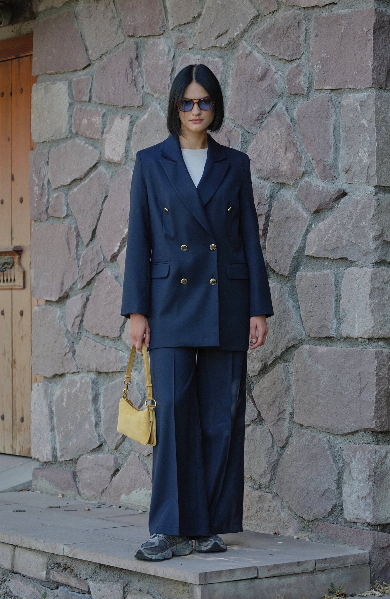 Gabardin Lacivert Dad Ceket - Fatma Atasoy