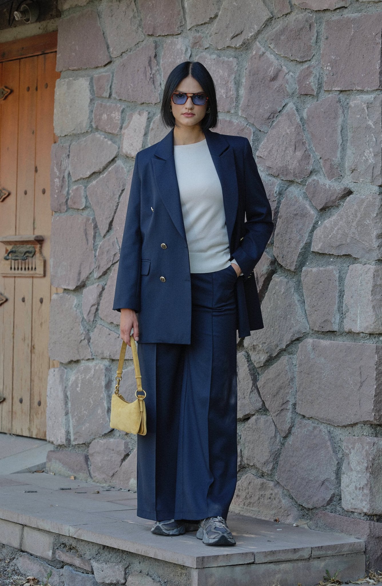 Gabardin Lacivert Dad Ceket - Fatma Atasoy