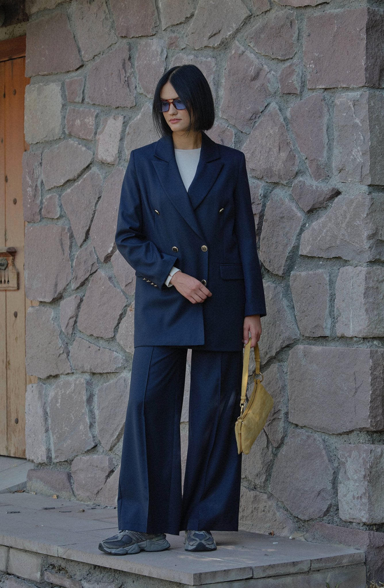 Gabardin Lacivert Dad Ceket - Fatma Atasoy