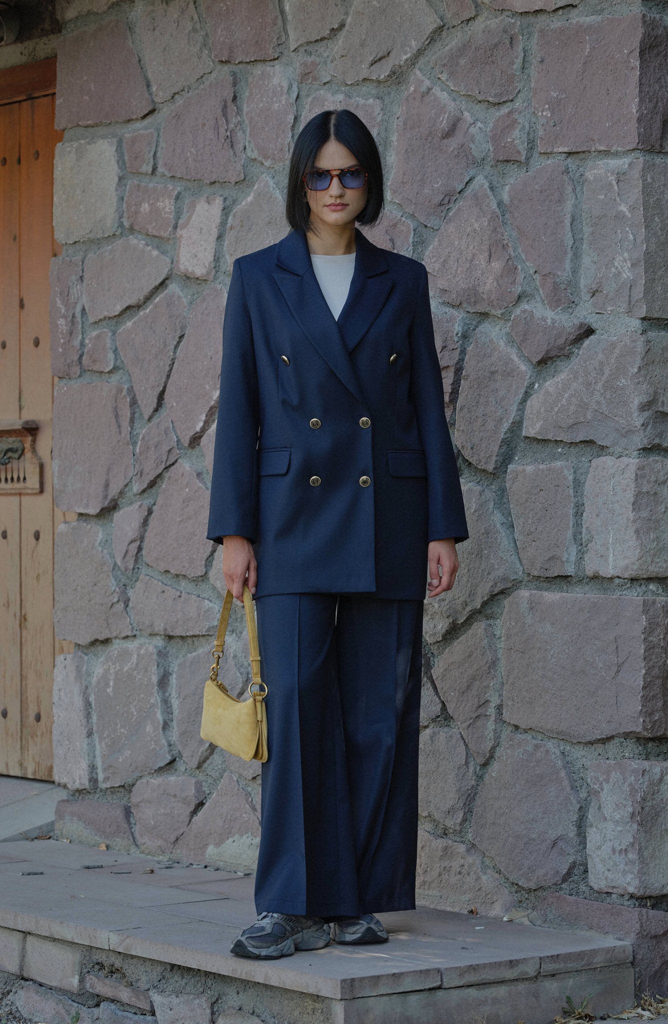 Gabardin Lacivert Dad Ceket - Fatma Atasoy