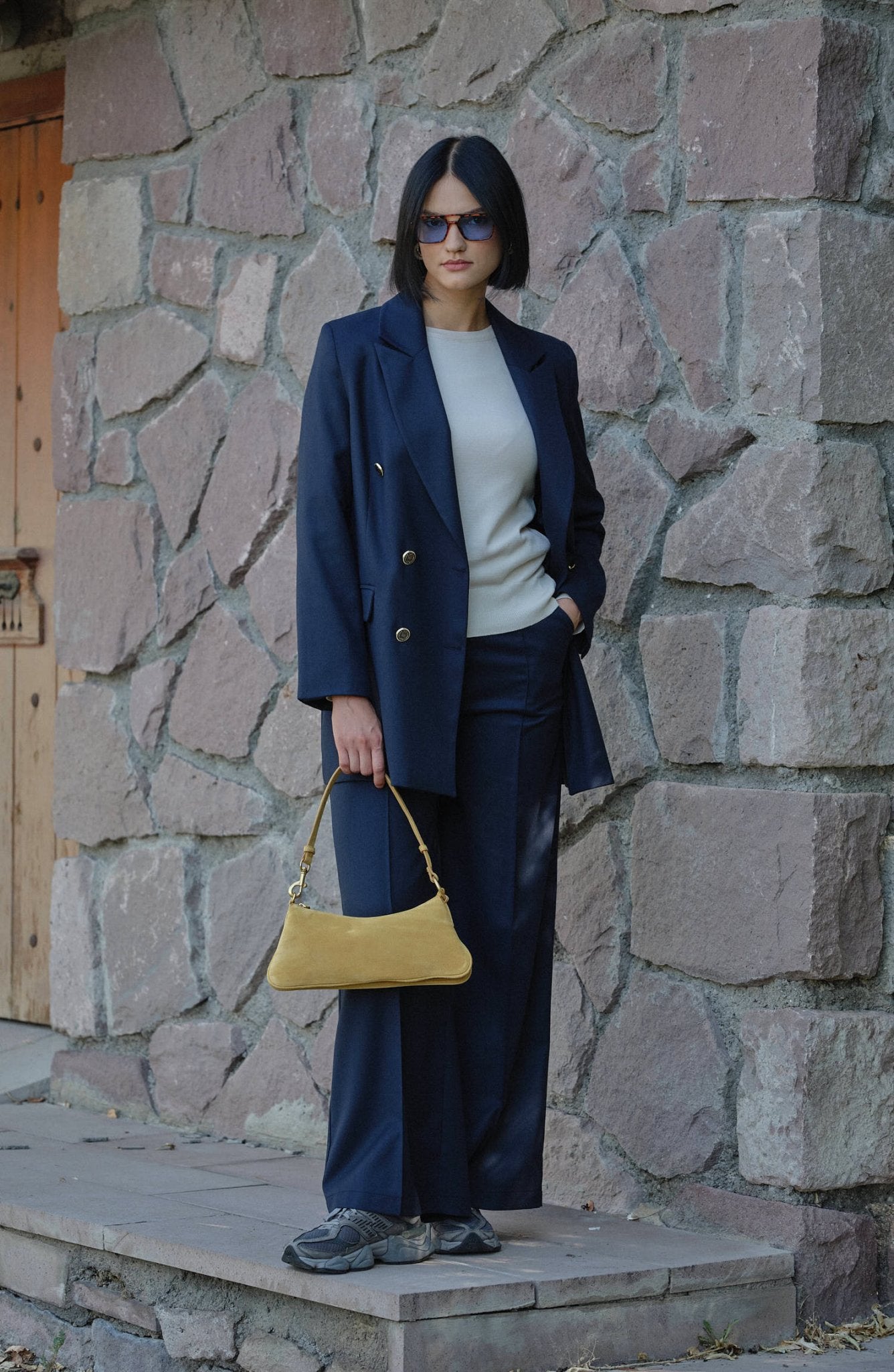 Gabardin Lacivert Dad Ceket - Fatma Atasoy