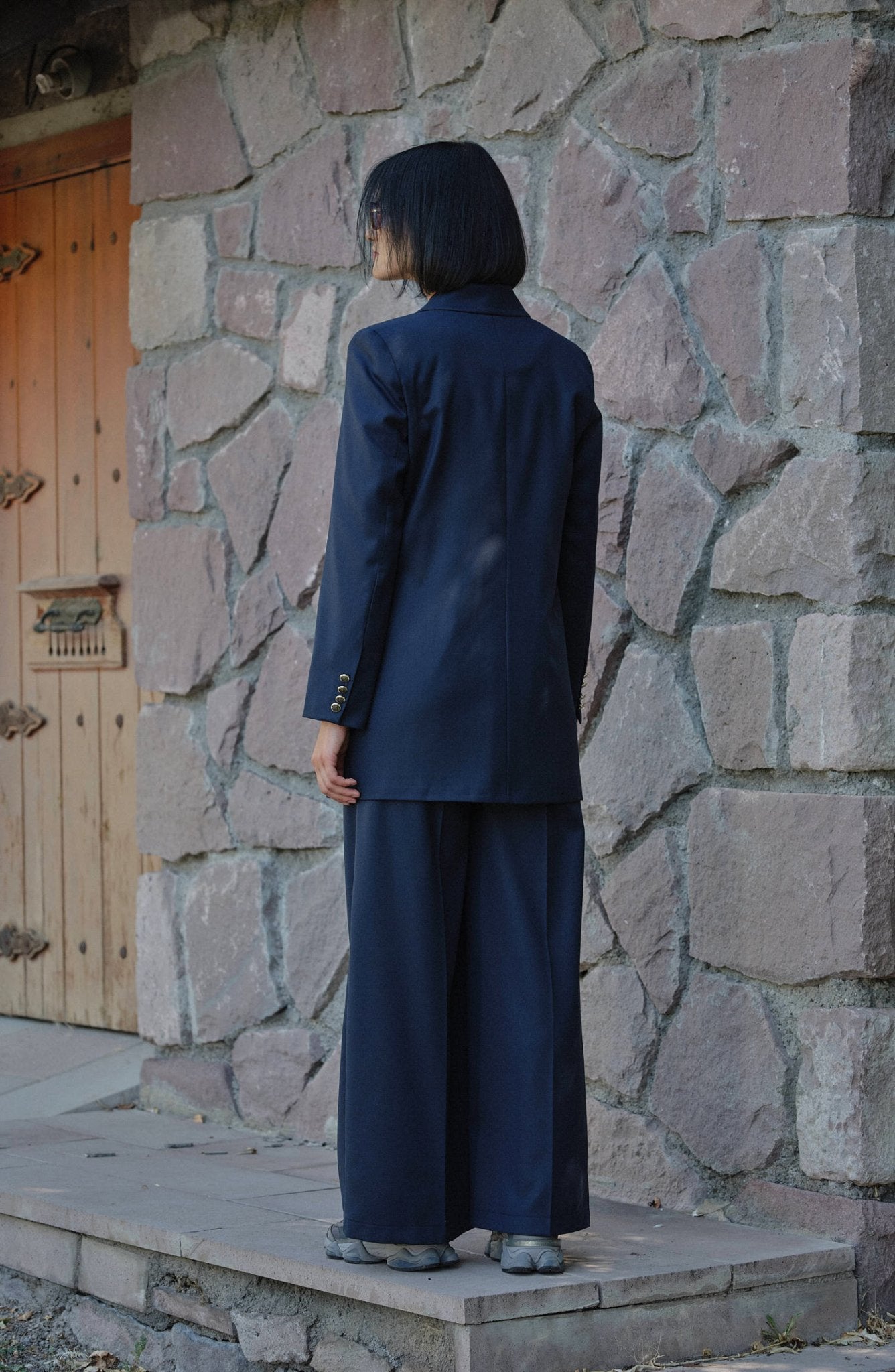 Gabardin Lacivert Dad Ceket - Fatma Atasoy