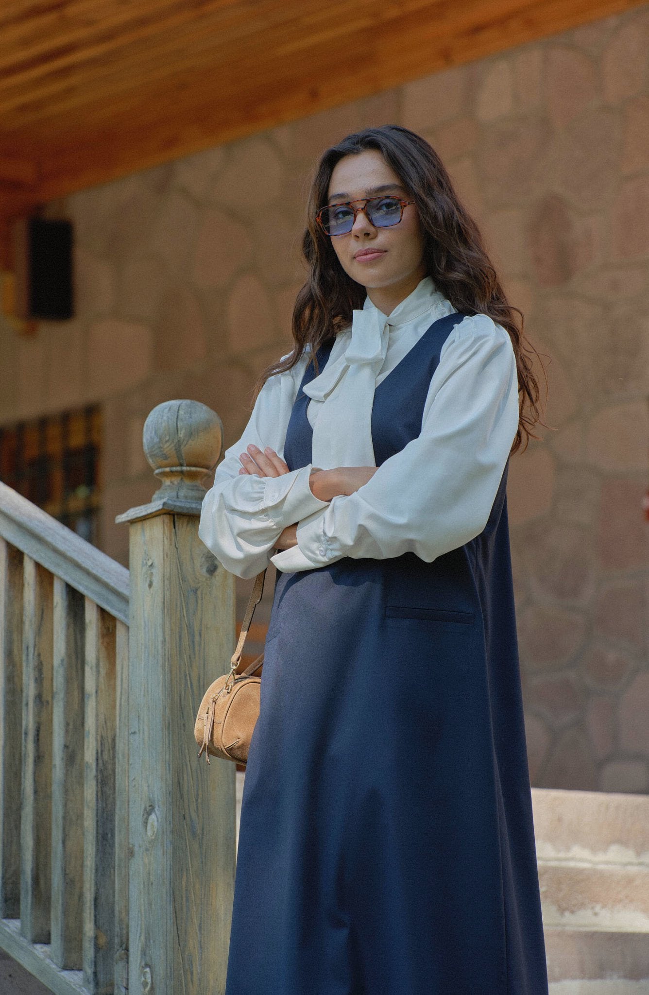 Gabardin Lacivert Jile - Fatma Atasoy