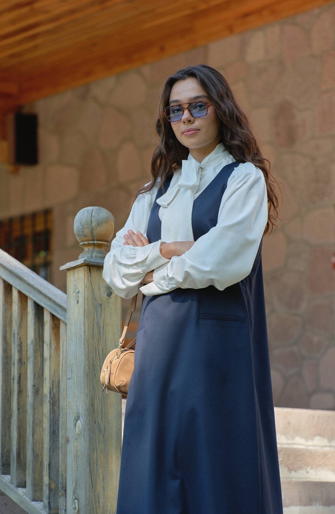 Gabardin Lacivert Jile - Fatma Atasoy