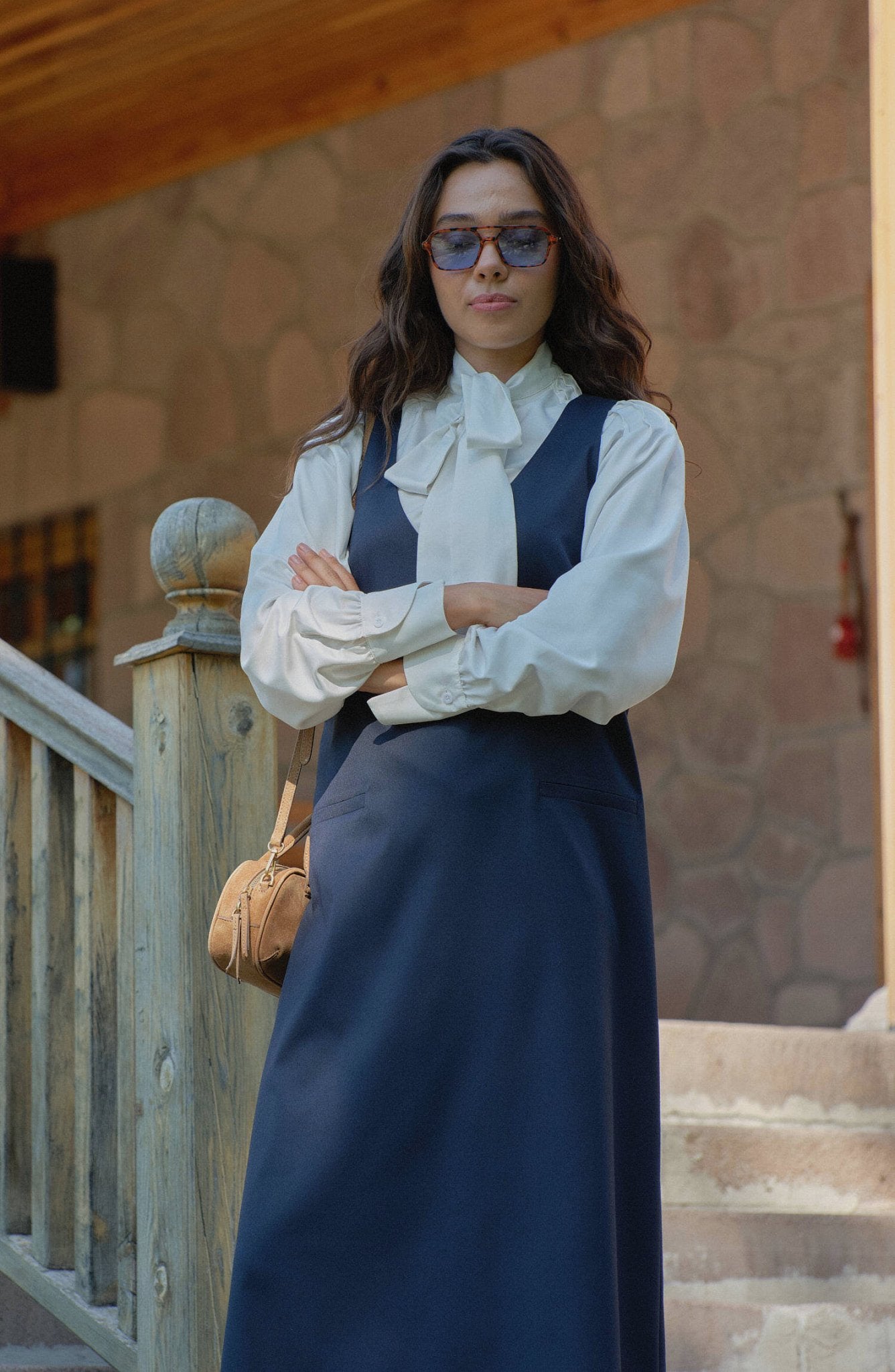 Gabardin Lacivert Jile - Fatma Atasoy