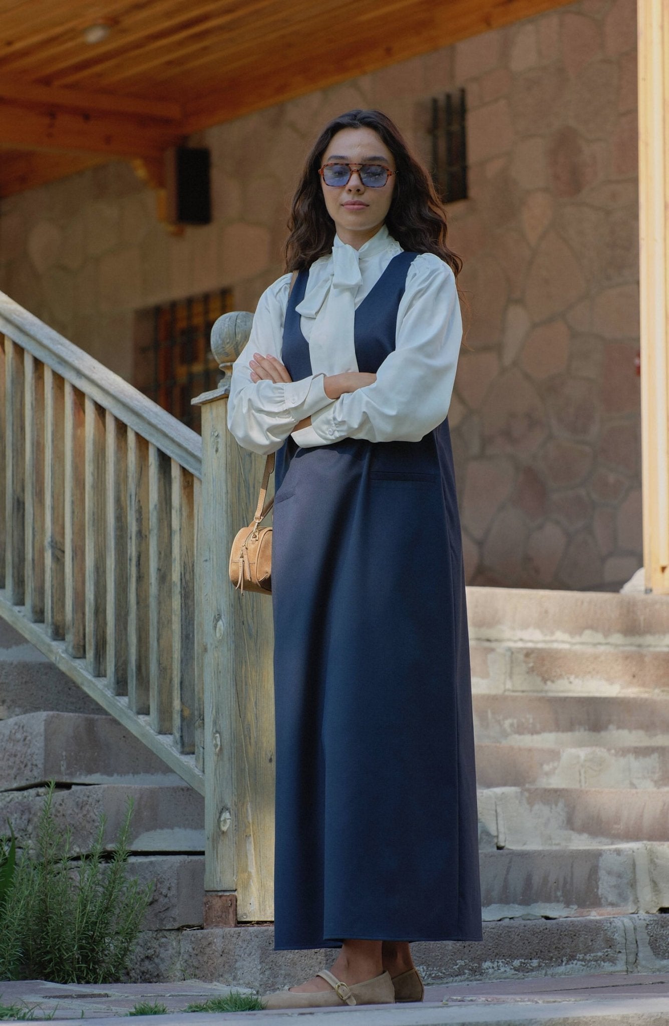 Gabardin Lacivert Jile - Fatma Atasoy