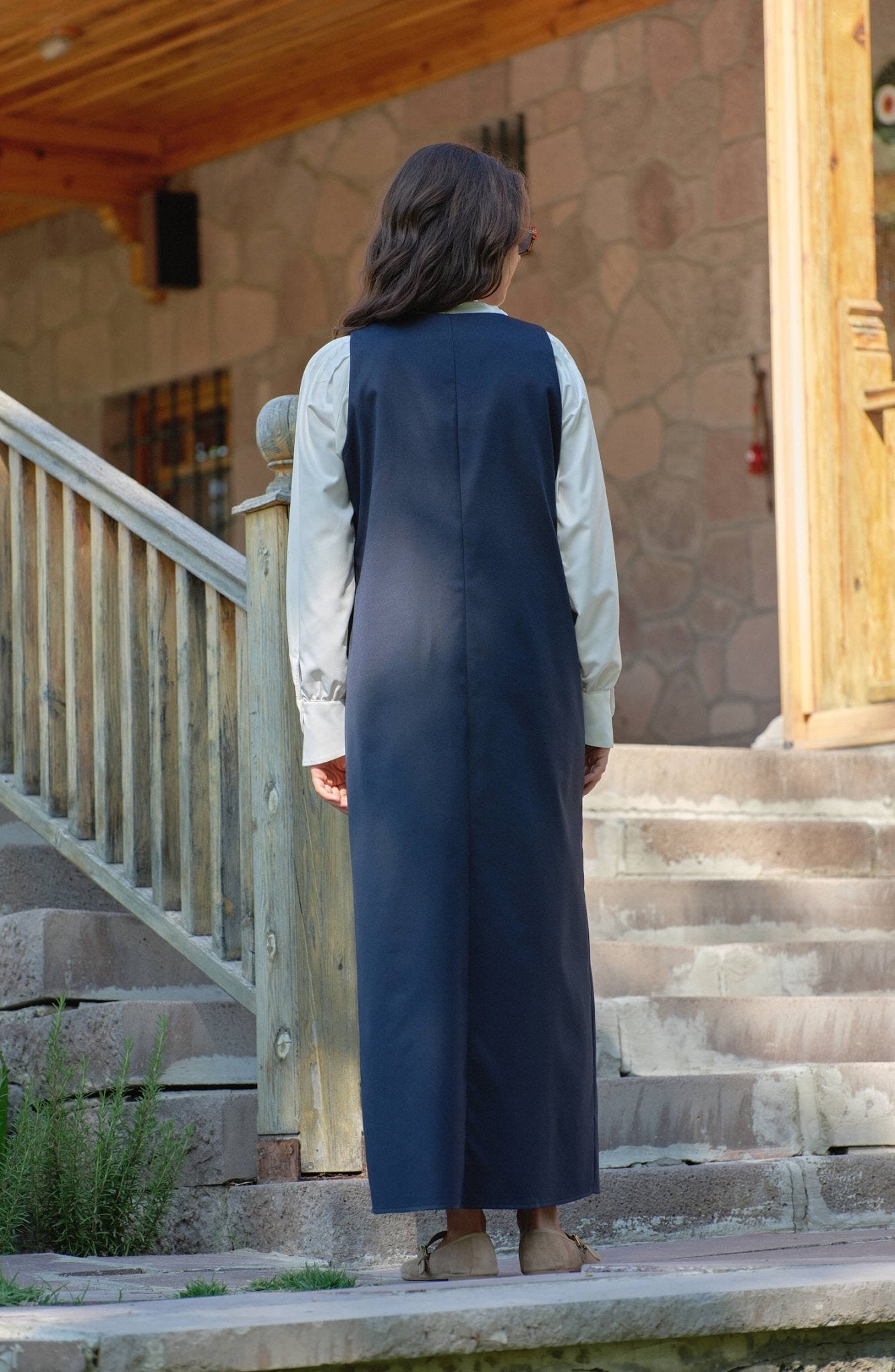 Gabardin Lacivert Jile - Fatma Atasoy