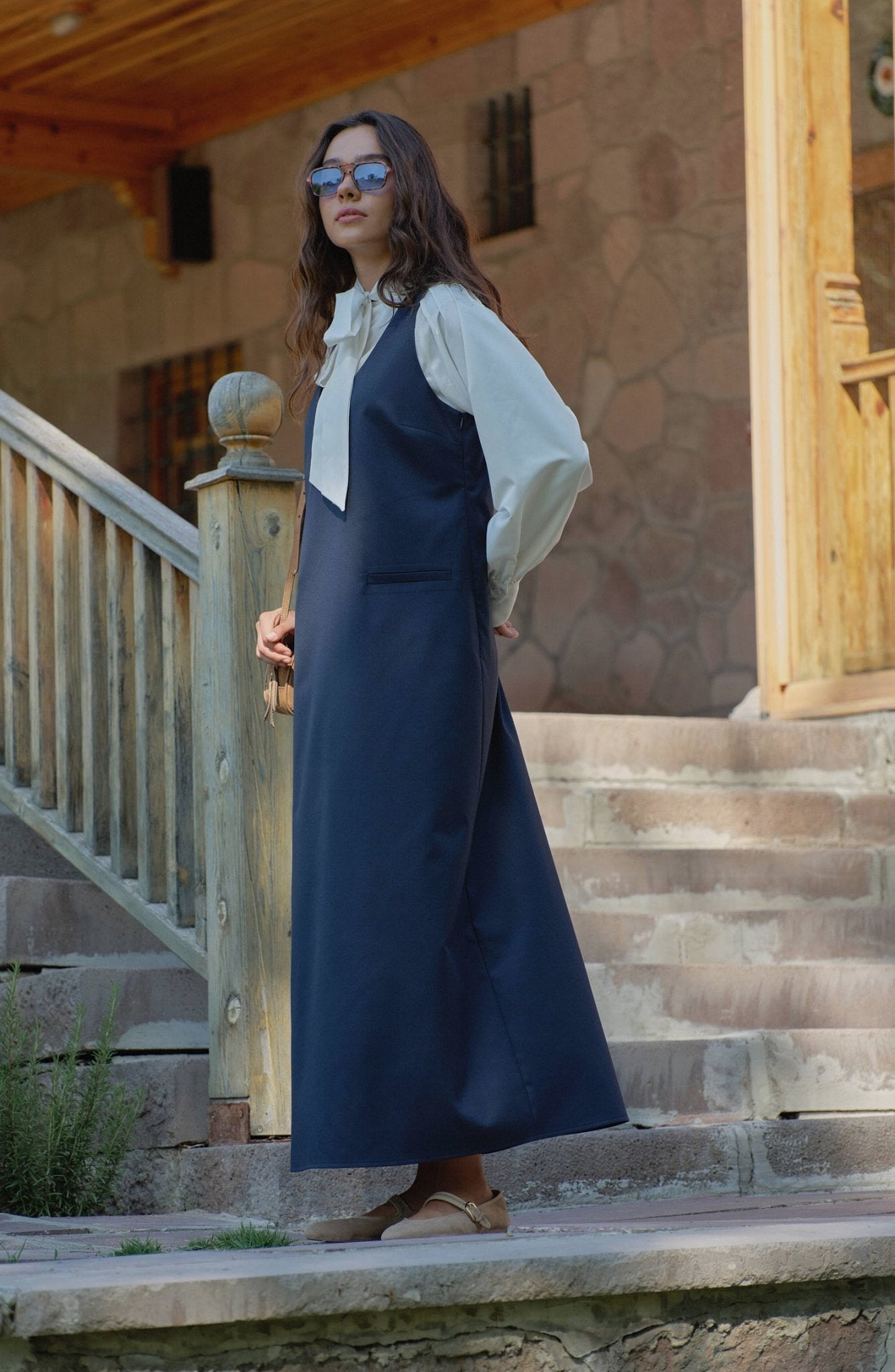 Gabardin Lacivert Jile - Fatma Atasoy