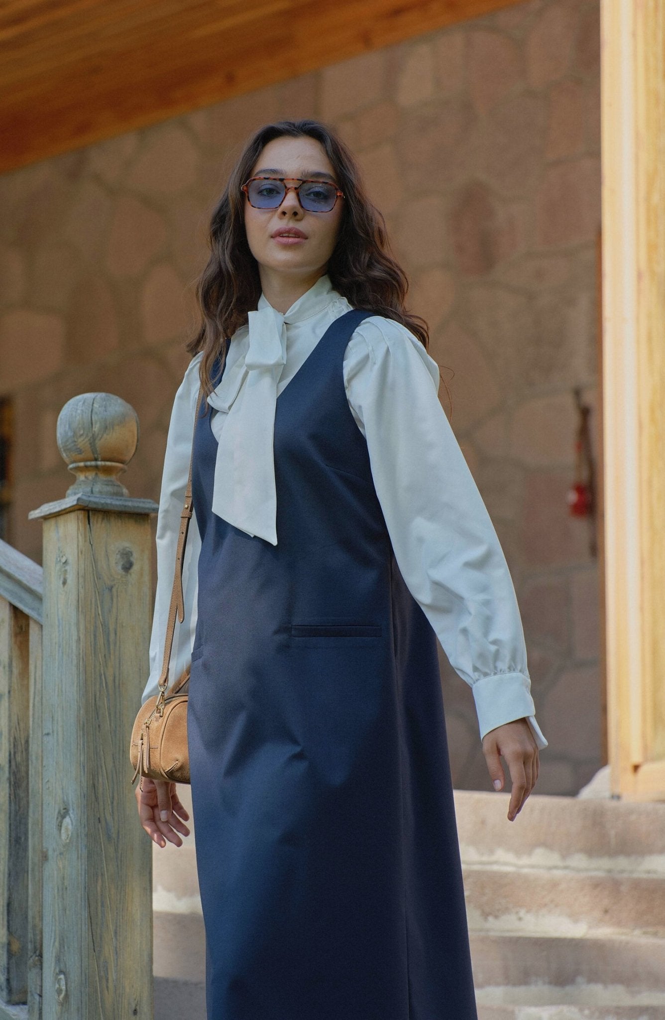 Gabardin Lacivert Jile - Fatma Atasoy