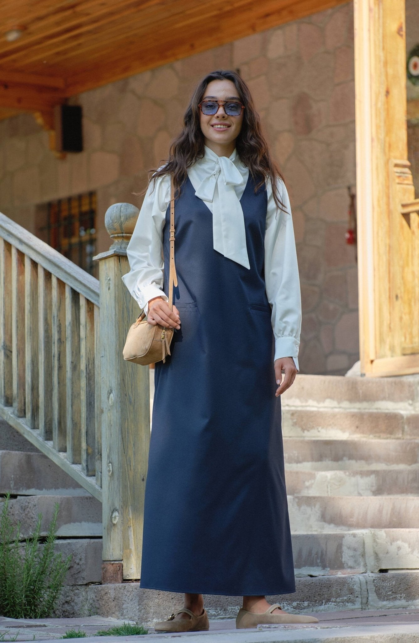 Gabardin Lacivert Jile - Fatma Atasoy