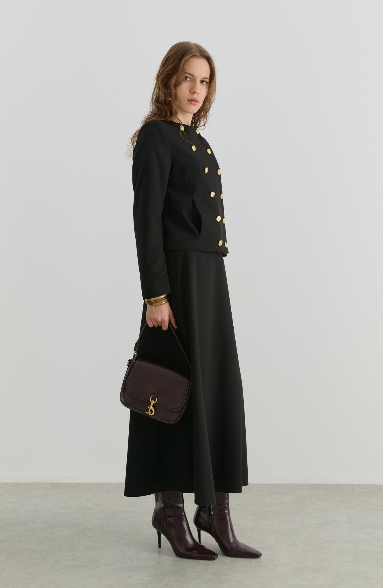 Gabardin Siyah Ceket Etek Takım - Fatma Atasoy