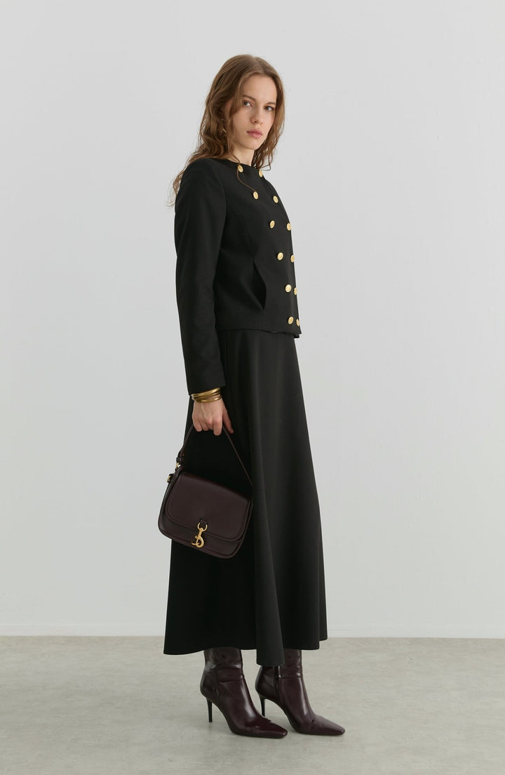 Gabardin Siyah Ceket Etek Takım - Fatma Atasoy