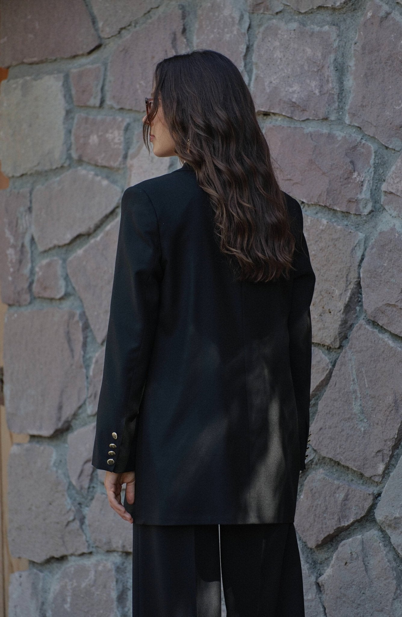 Gabardin Siyah Dad Ceket - Fatma Atasoy