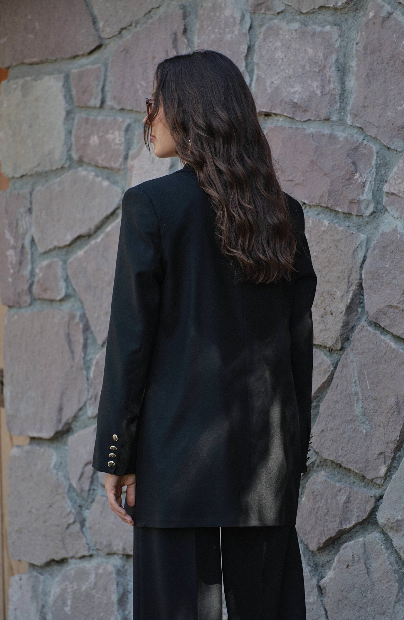 Gabardin Siyah Dad Ceket - Fatma Atasoy
