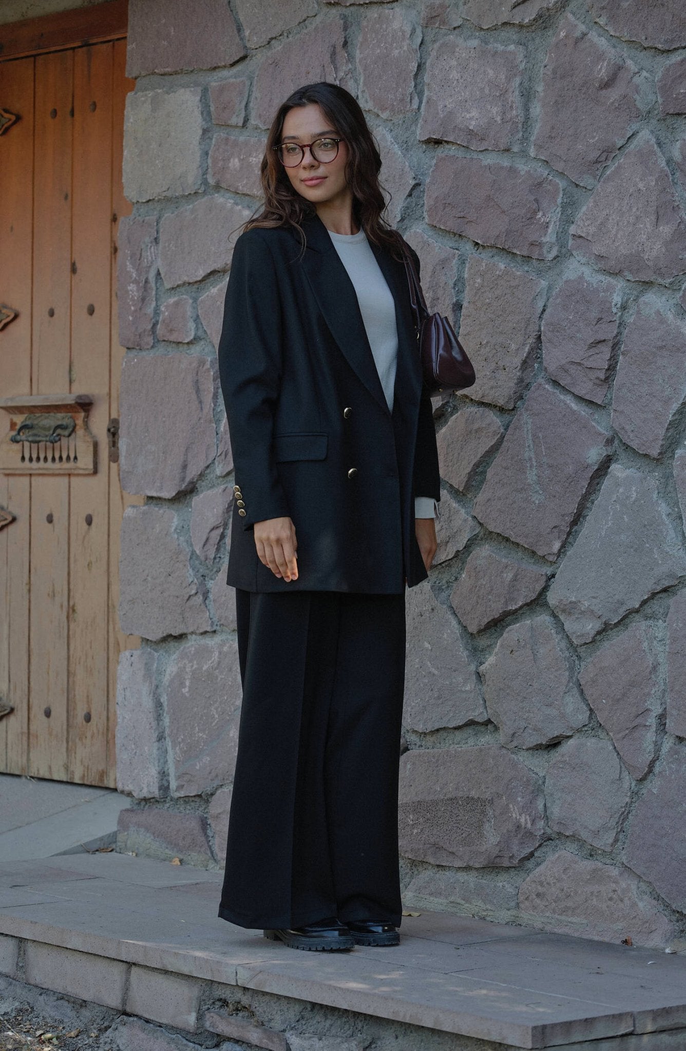 Gabardin Siyah Dad Ceket - Fatma Atasoy