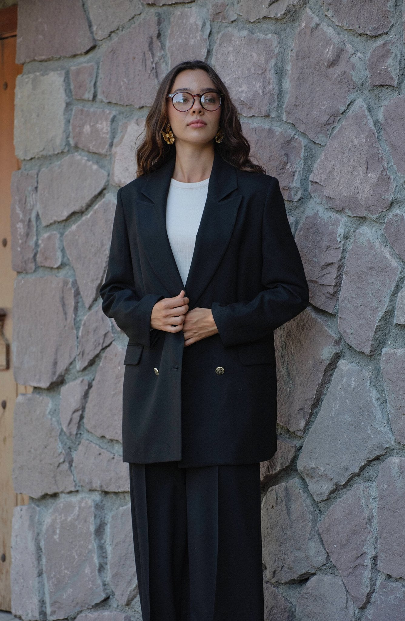 Gabardin Siyah Dad Ceket - Fatma Atasoy