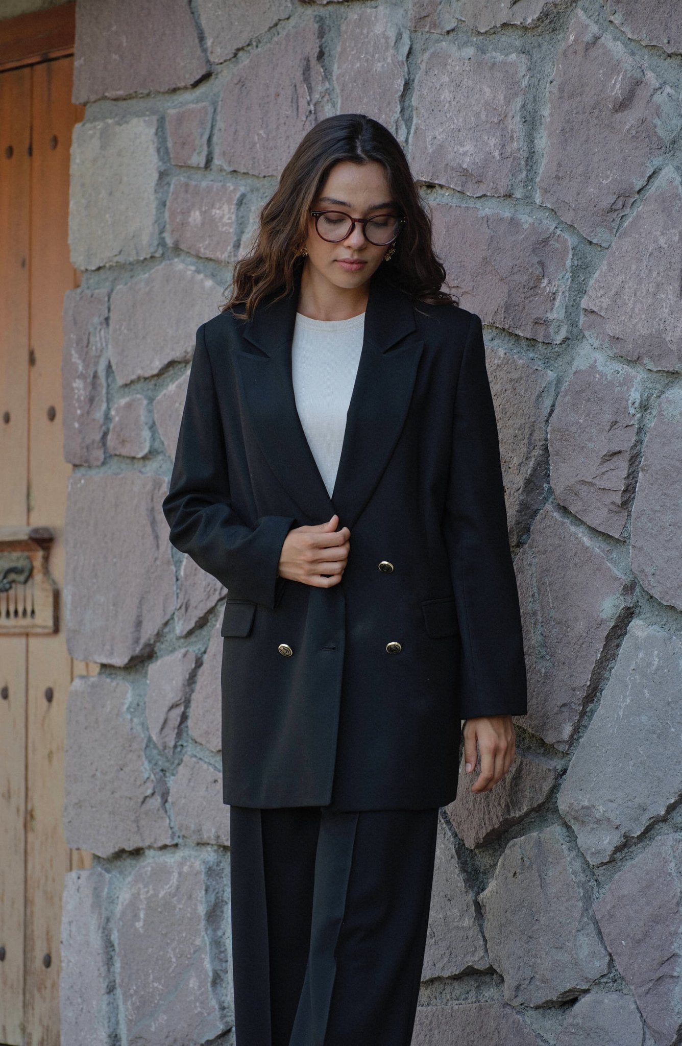 Gabardin Siyah Dad Ceket - Fatma Atasoy
