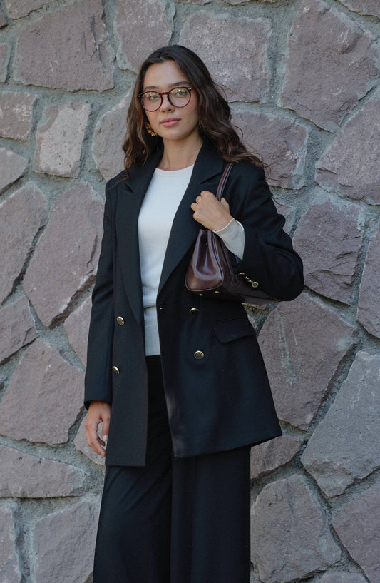 Gabardin Siyah Dad Ceket - Fatma Atasoy