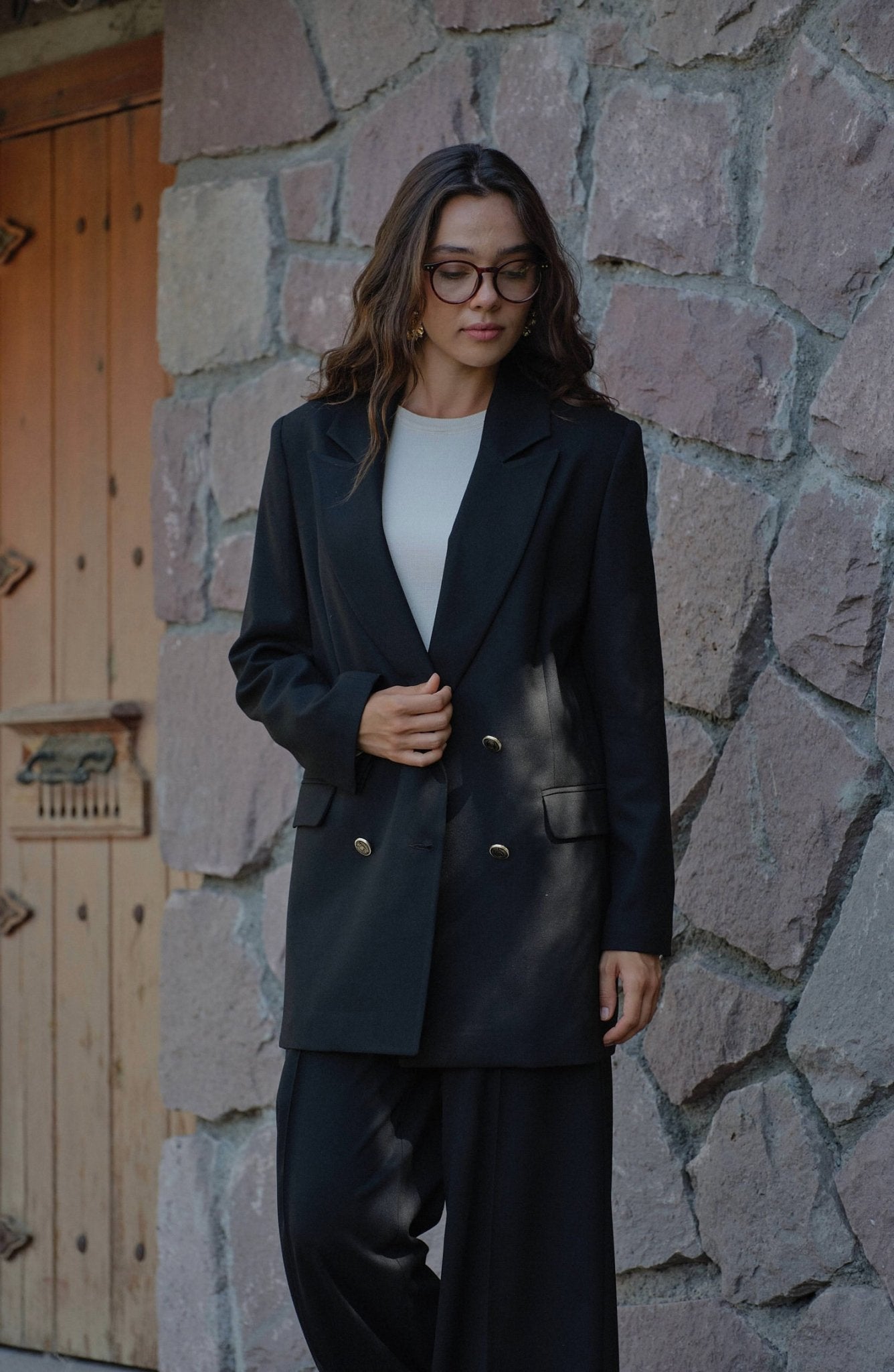 Gabardin Siyah Dad Ceket - Fatma Atasoy