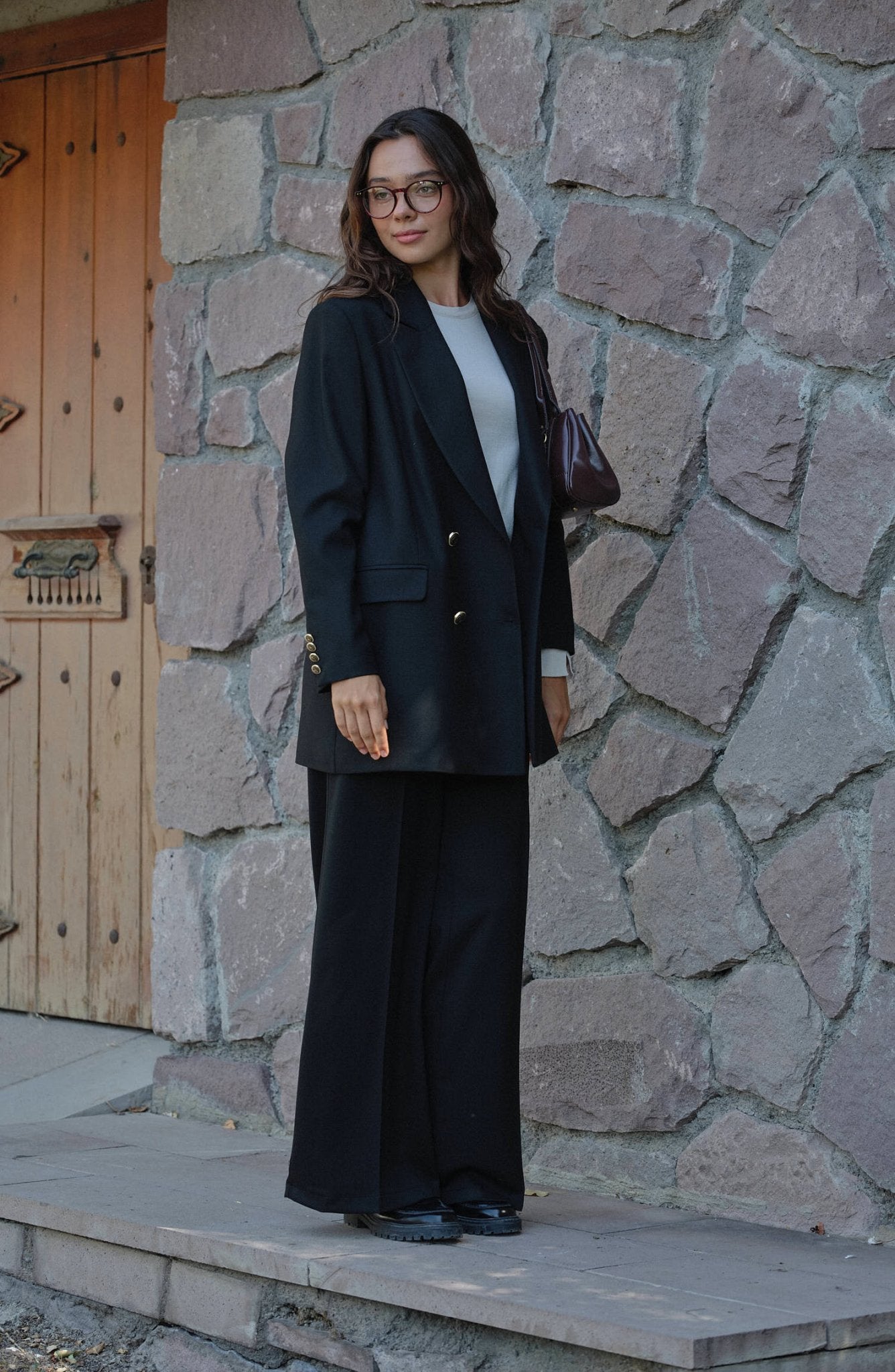 Gabardin Siyah Dad Ceket - Fatma Atasoy