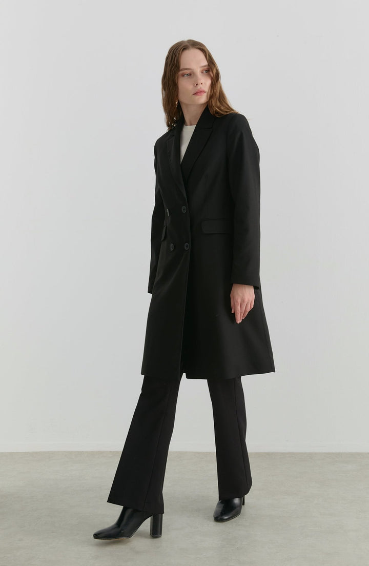 Gabardin Siyah Palazzo Ceket - Fatma Atasoy
