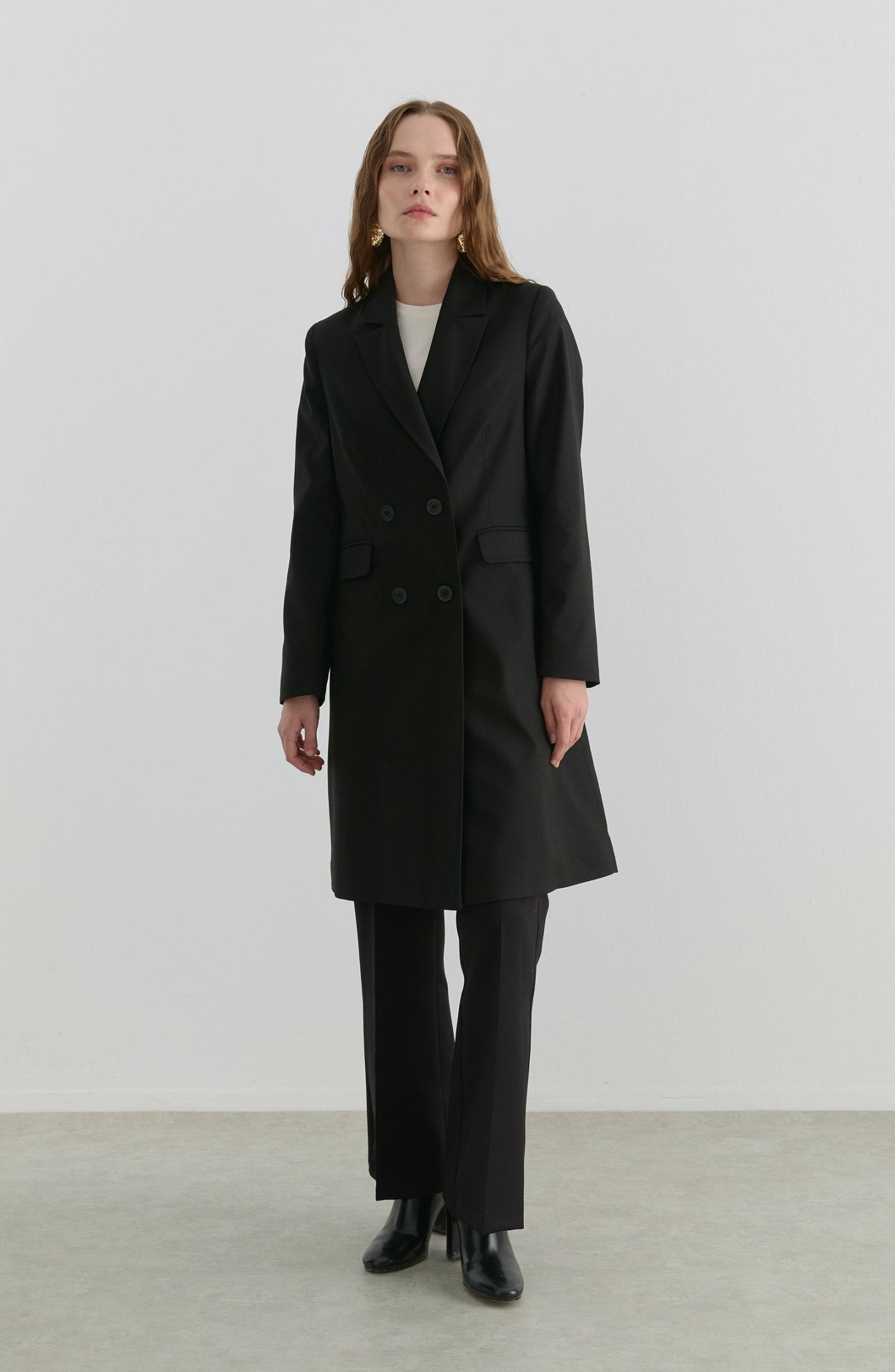 Gabardin Siyah Palazzo Ceket - Fatma Atasoy