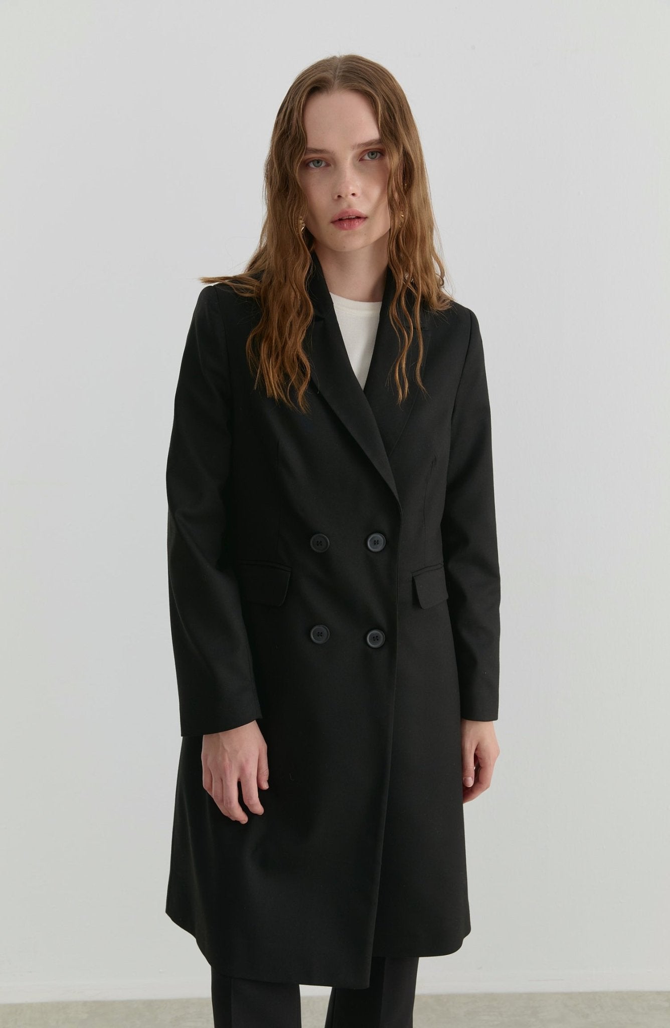 Gabardin Siyah Palazzo Ceket - Fatma Atasoy