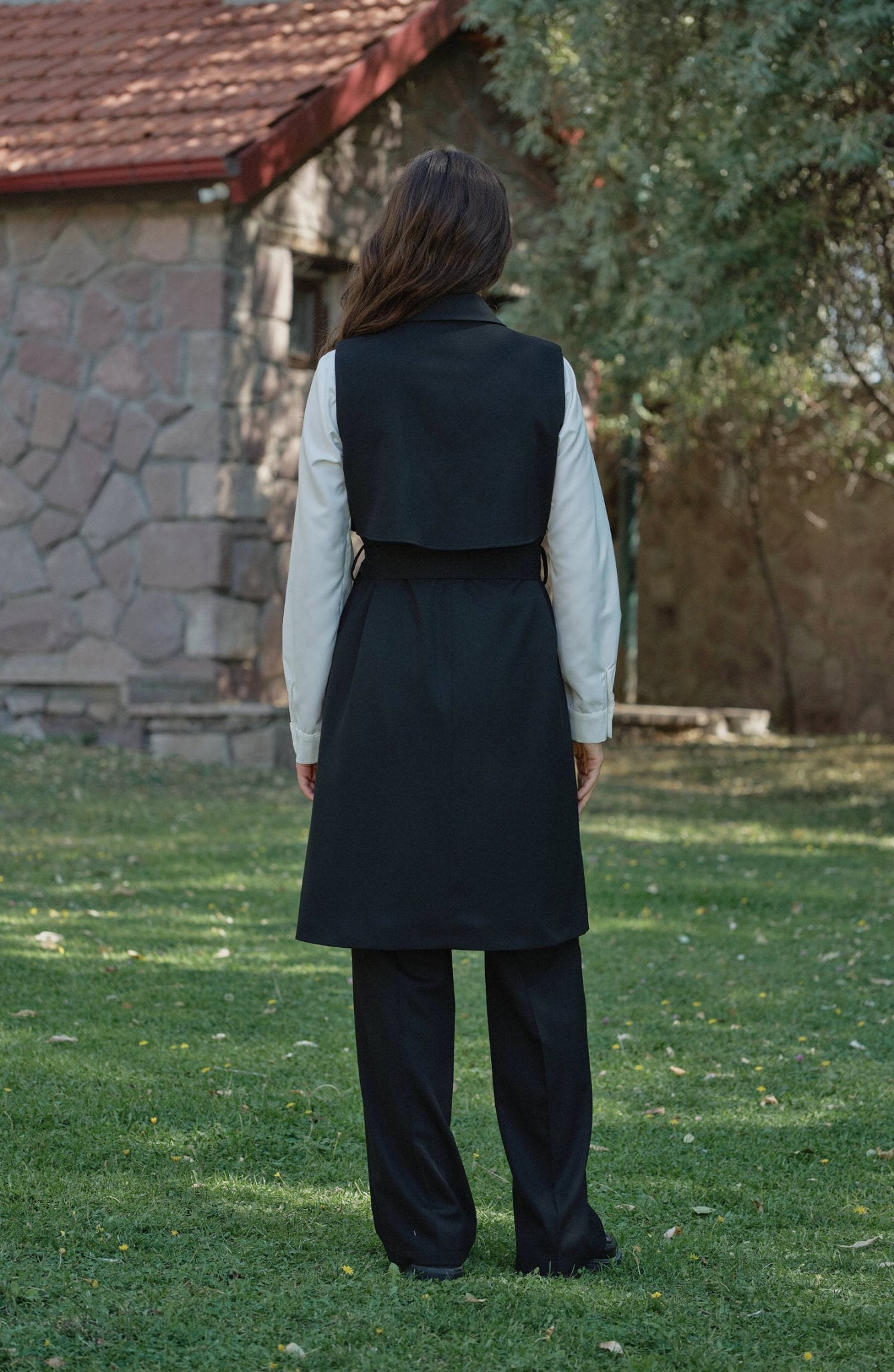 Gabardin Siyah Palazzo Pantolon - Fatma Atasoy