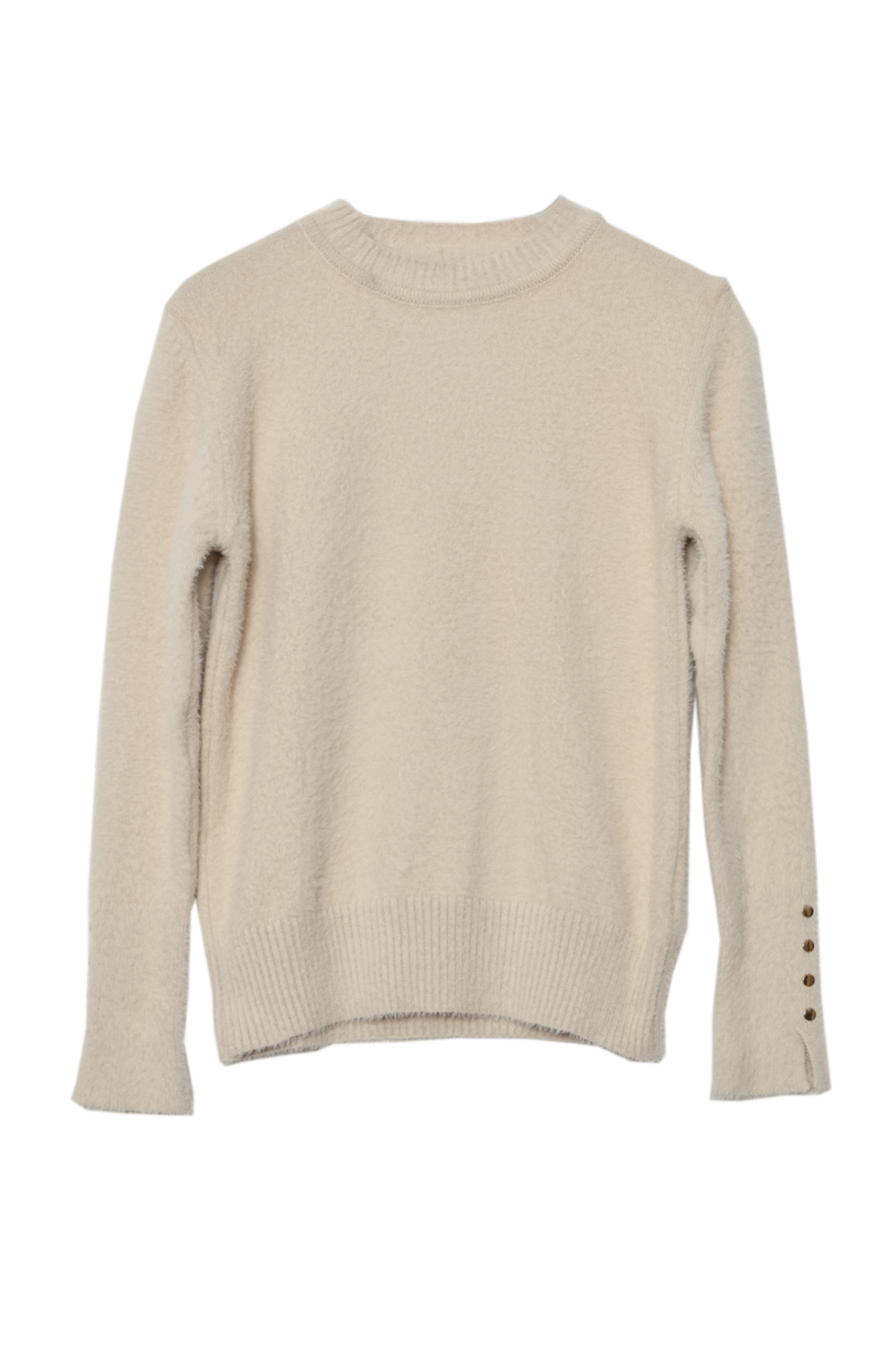 Gold Düğmeli Taş Kısa Basic Yumoş Triko Kazak - Fatma Atasoy