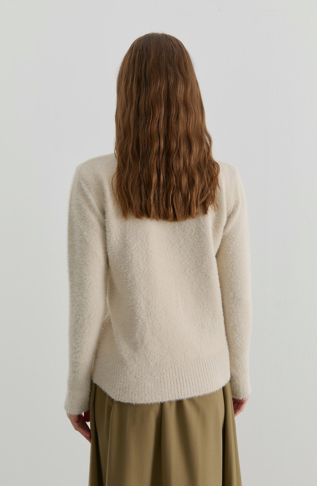 Gold Düğmeli Taş Kısa Basic Yumoş Triko Kazak - Fatma Atasoy