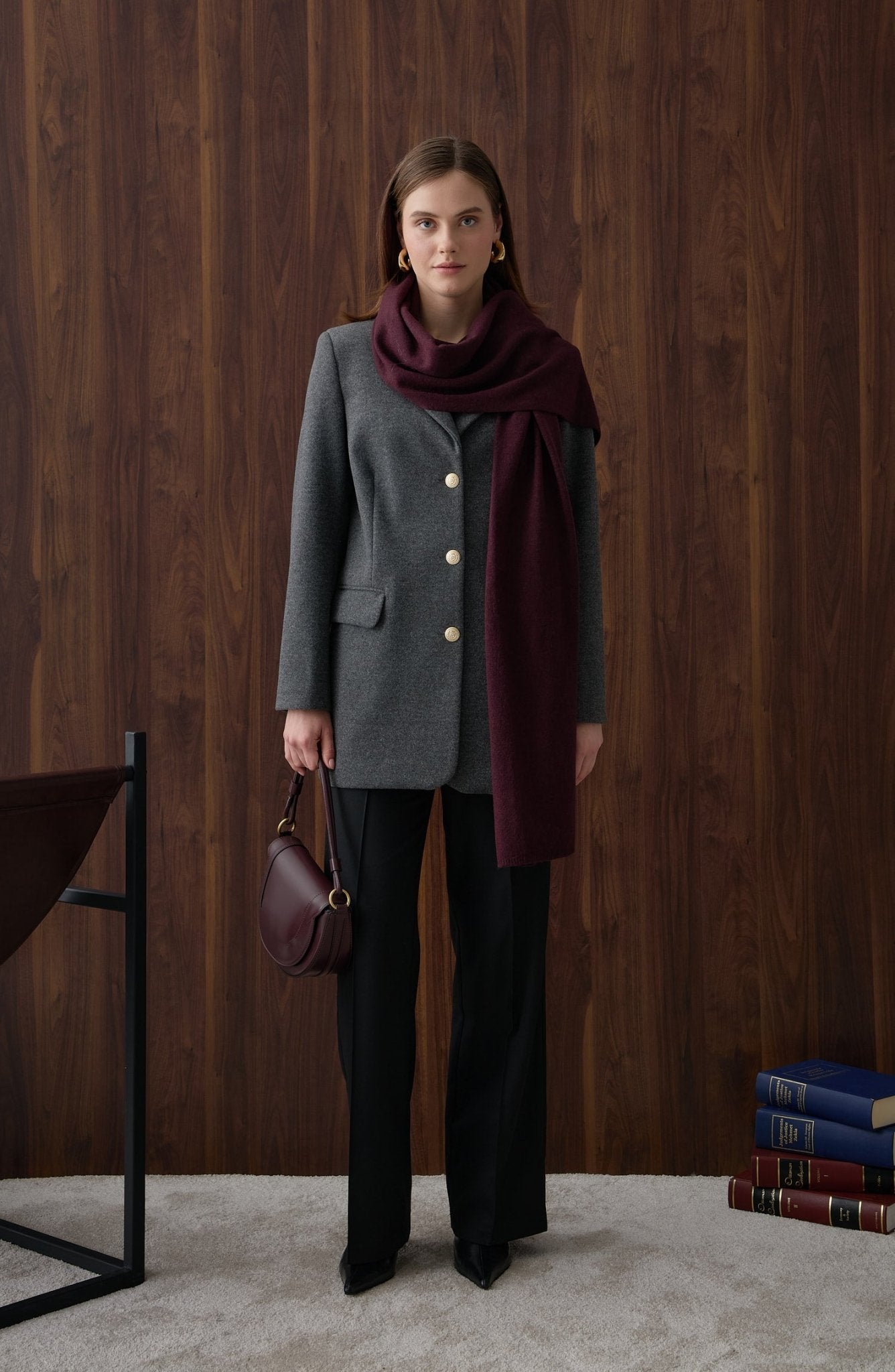 Kaşe Blazer Ceket Antrasit - Fatma Atasoy