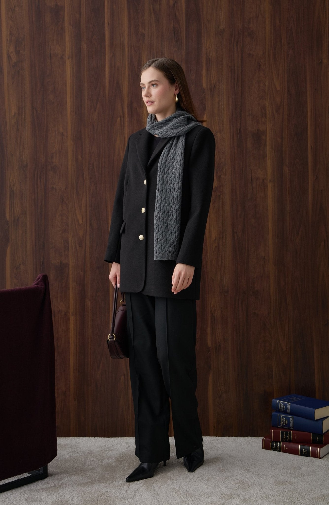 Kaşe Blazer Ceket Siyah - Fatma Atasoy