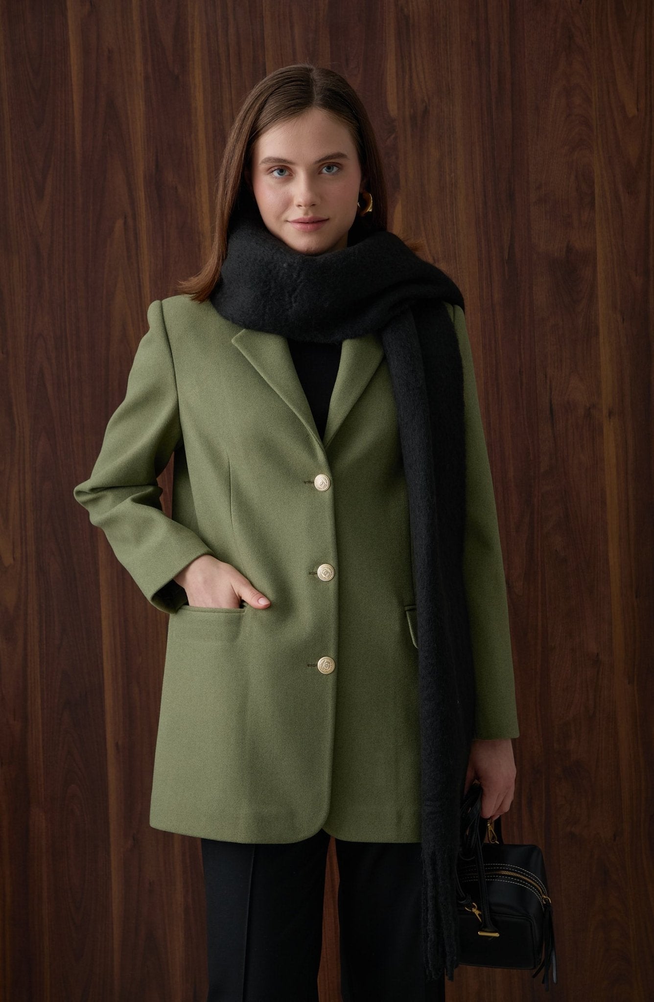 Kaşe Soft Haki Blazer Ceket - Fatma Atasoy