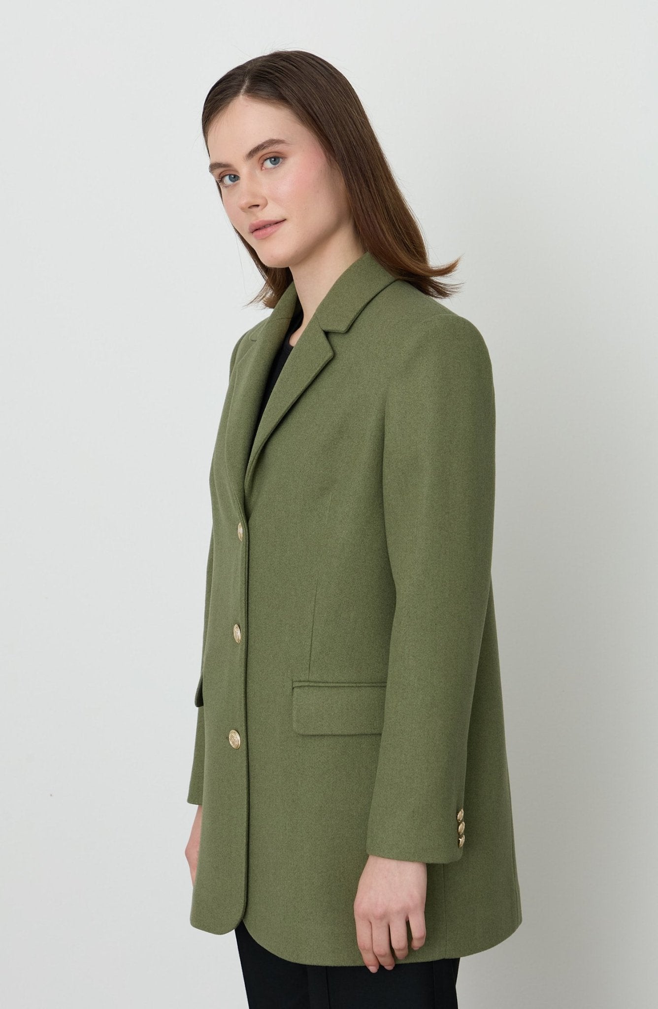 Kaşe Soft Haki Blazer Ceket - Fatma Atasoy