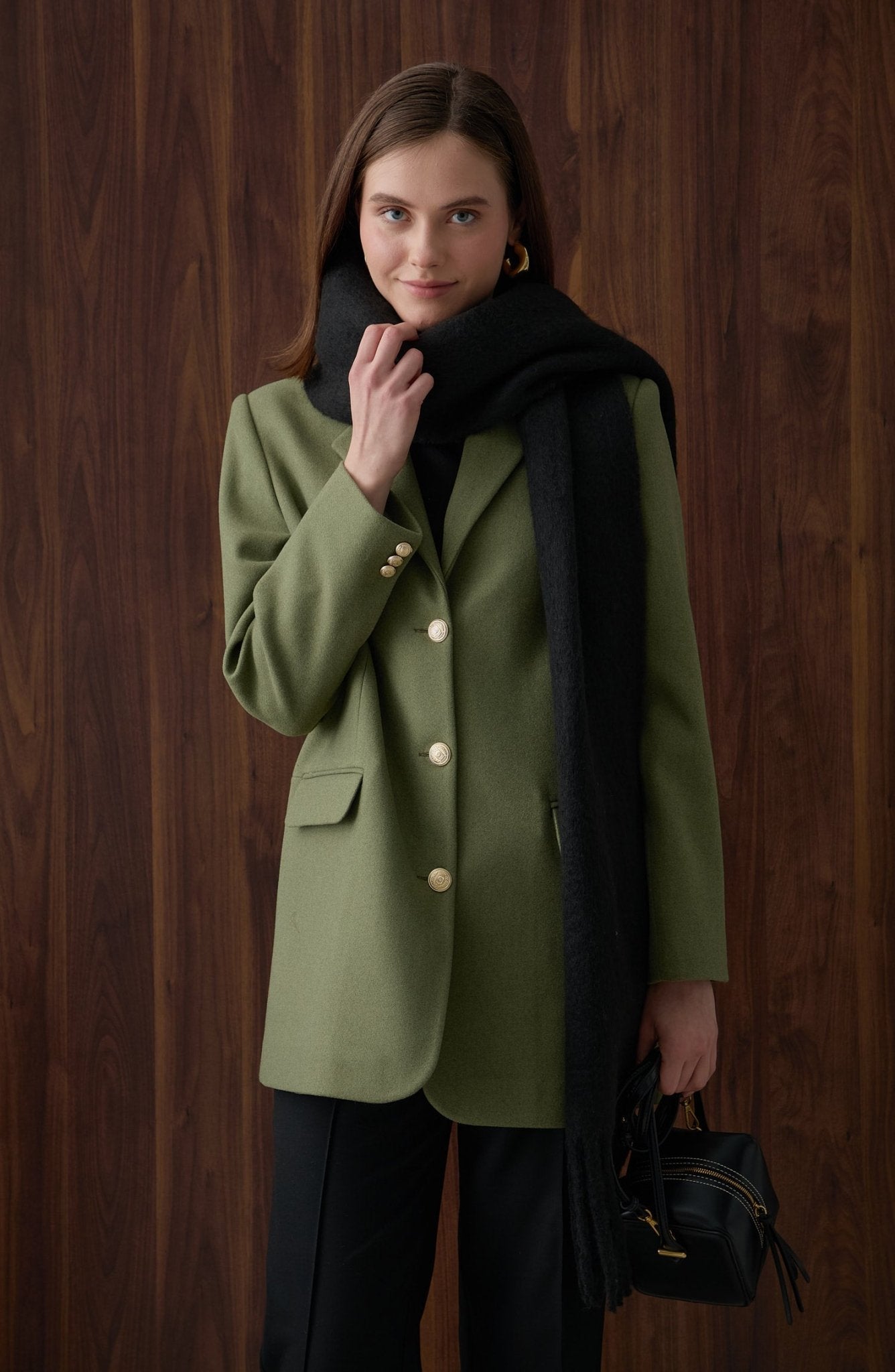 Kaşe Soft Haki Blazer Ceket - Fatma Atasoy